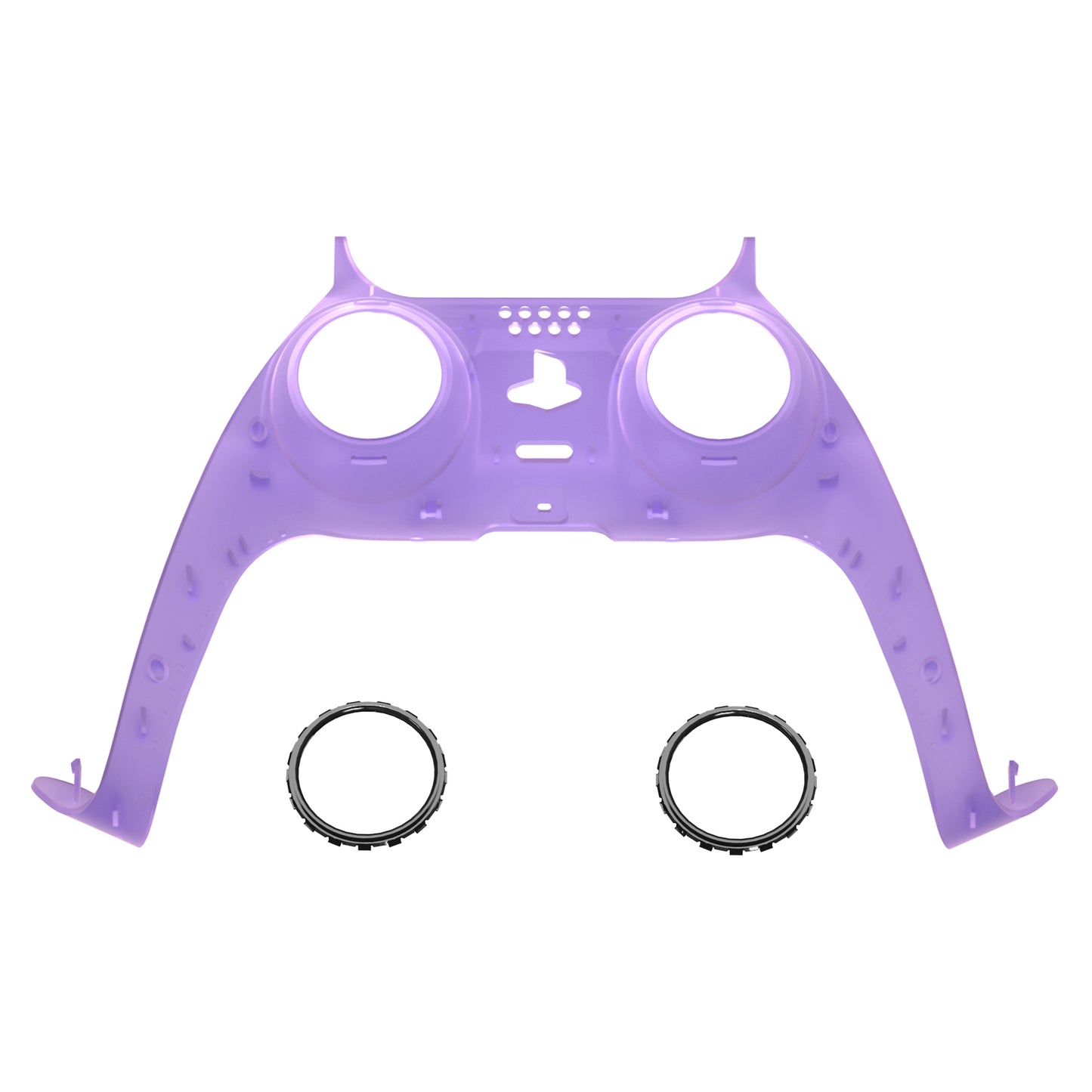 eXtremeRate PS5コントローラーBDM-010/020/030/040/050対応アクセントリング付き交換対応用装飾トリムシェル【クリアパープル】