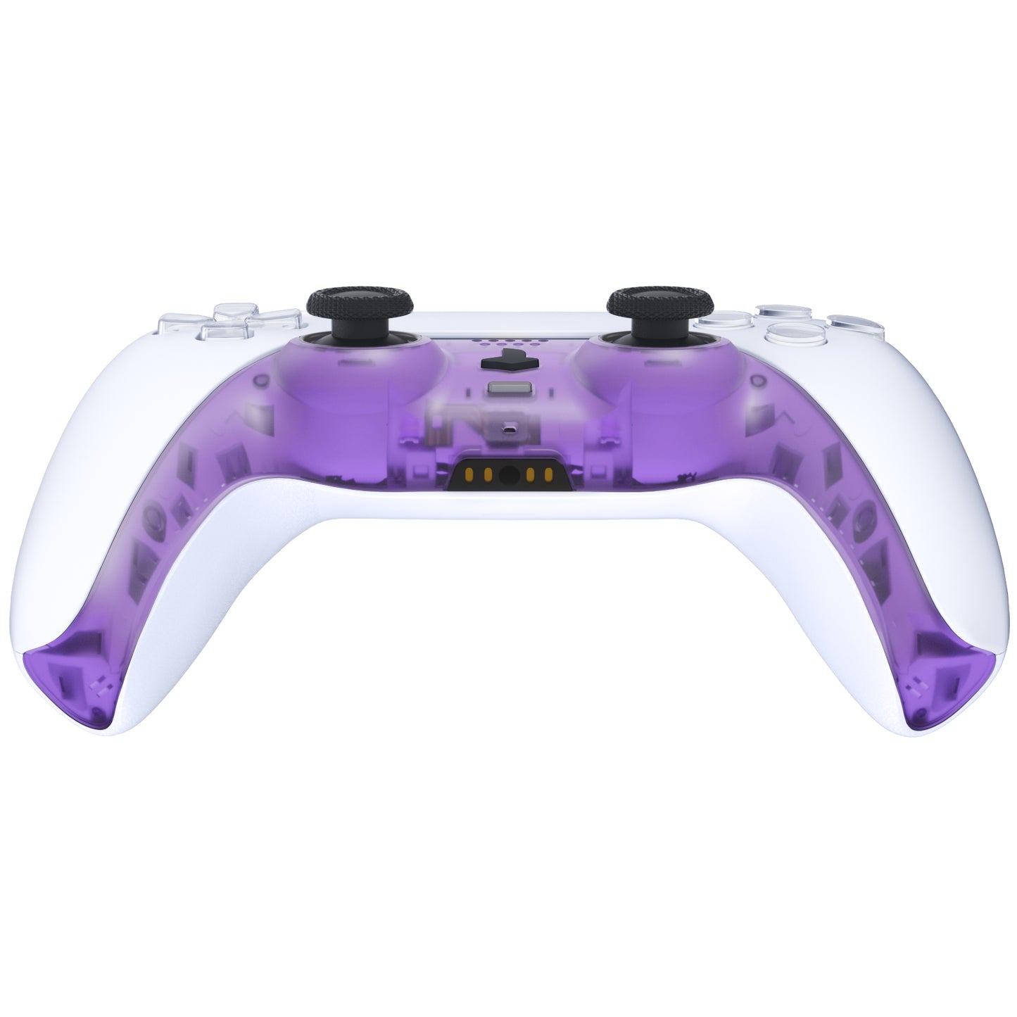 eXtremeRate PS5コントローラーBDM-010/020/030/040/050対応アクセントリング付き交換対応用装飾トリムシェル【クリアパープル】