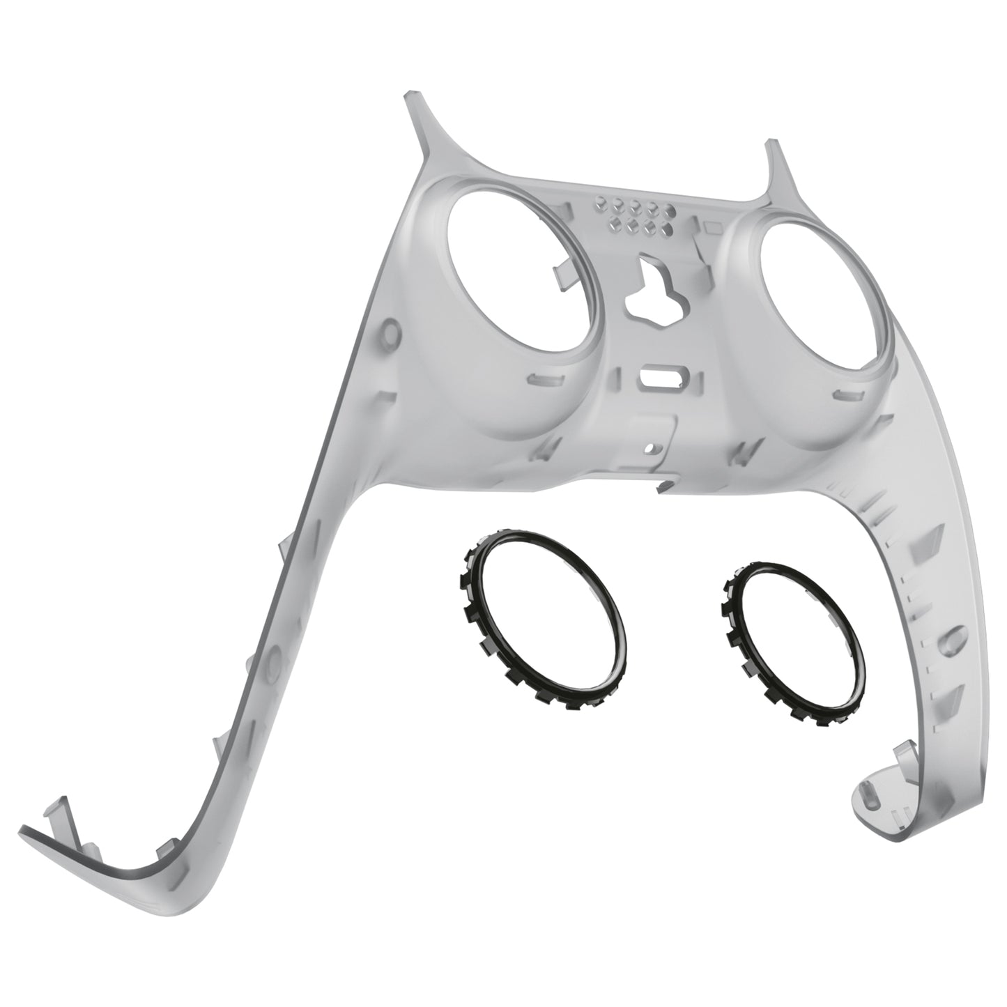 eXtremeRate PS5コントローラーBDM-010/020/030/040/050対応アクセントリング付き交換対応用装飾トリムシェル【クリアブラック】