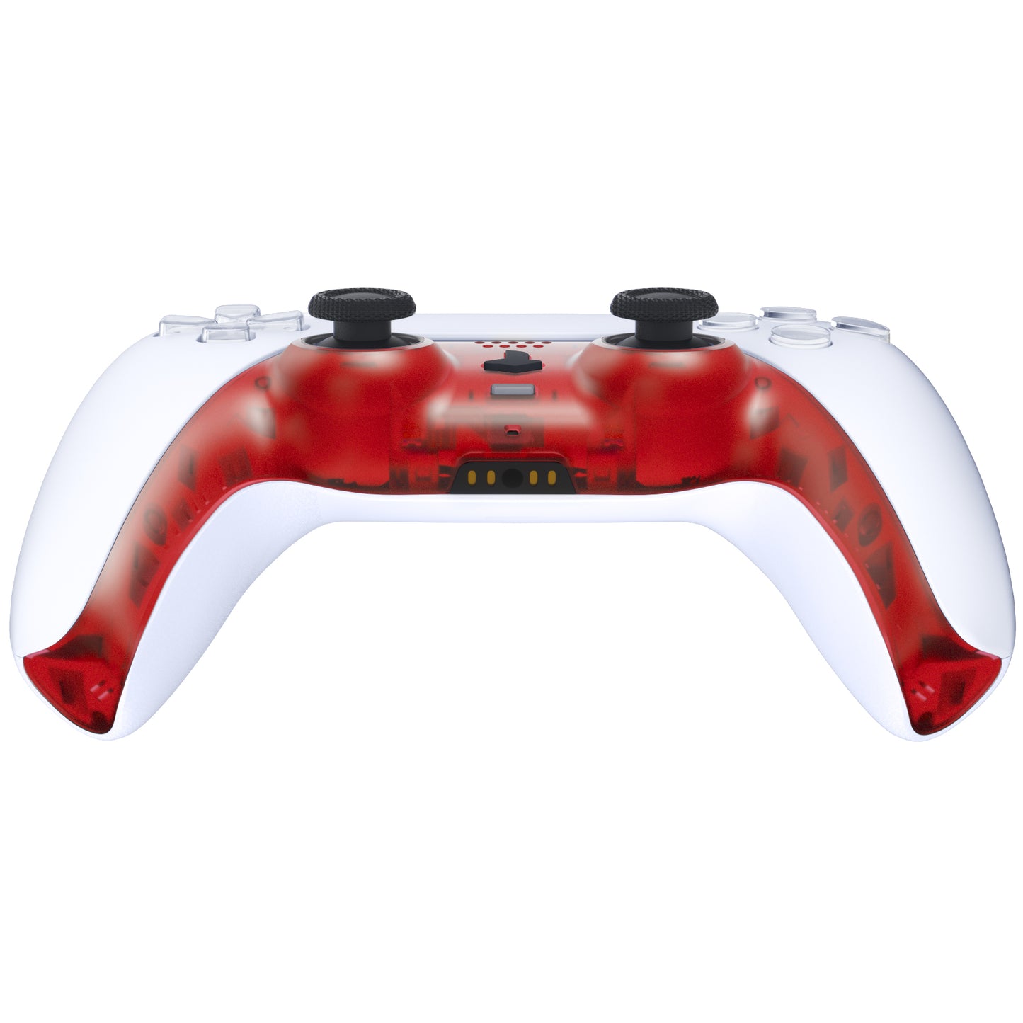 eXtremeRate PS5コントローラーBDM-010/020/030/040/050対応アクセントリング付き交換対応用装飾トリムシェル【クリアレッド】