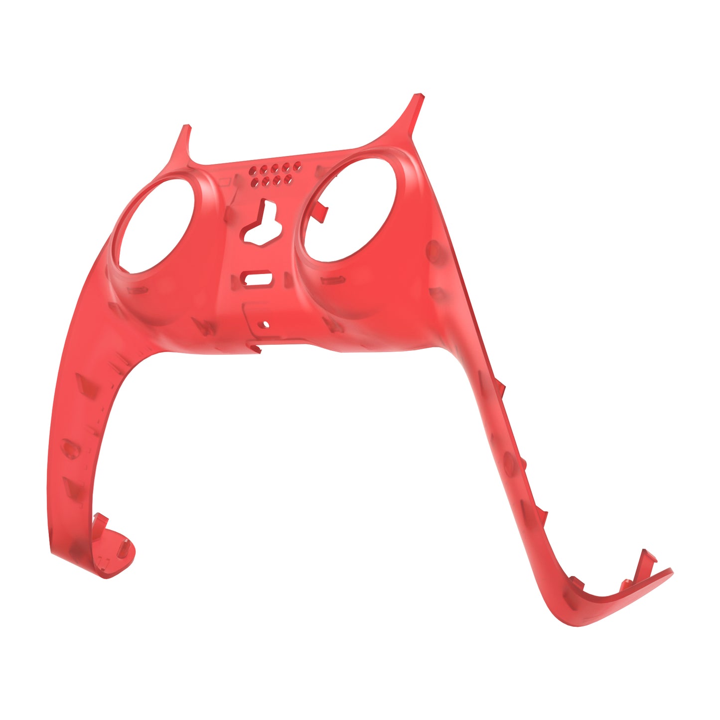 eXtremeRate PS5コントローラーBDM-010/020/030/040/050対応アクセントリング付き交換対応用装飾トリムシェル【クリアレッド】