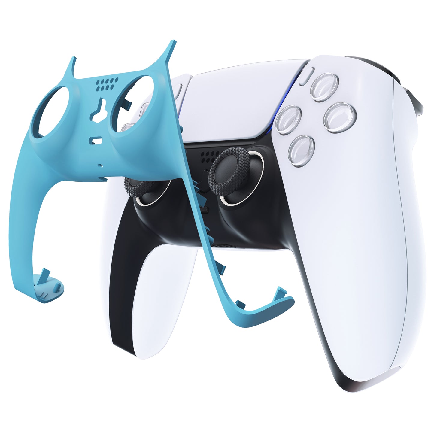 eXtremeRate PS5コントローラーBDM-010/020/030/040/050対応アクセントリング付き交換対応用装飾トリムシェル【ヘブンブルー】