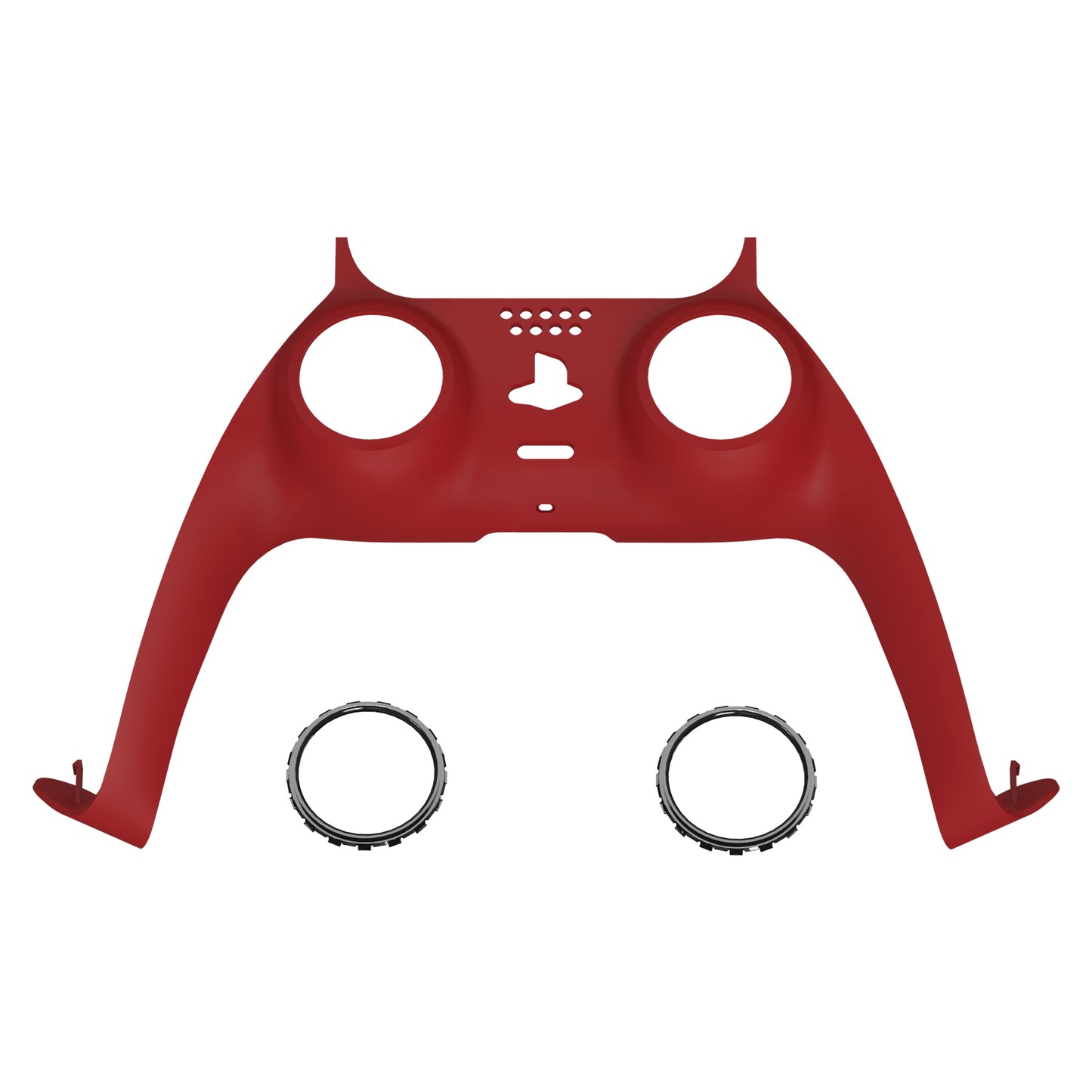 eXtremeRate PS5コントローラーBDM-010/020/030/040/050対応アクセントリング付き交換対応用装飾トリムシェル【パッションレッド】