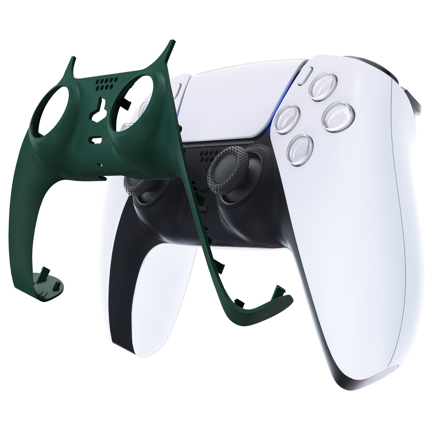 eXtremeRate PS5コントローラーBDM-010/020/030/040/050対応アクセントリング付き交換対応用装飾トリムシェル【レーシンググリーン】
