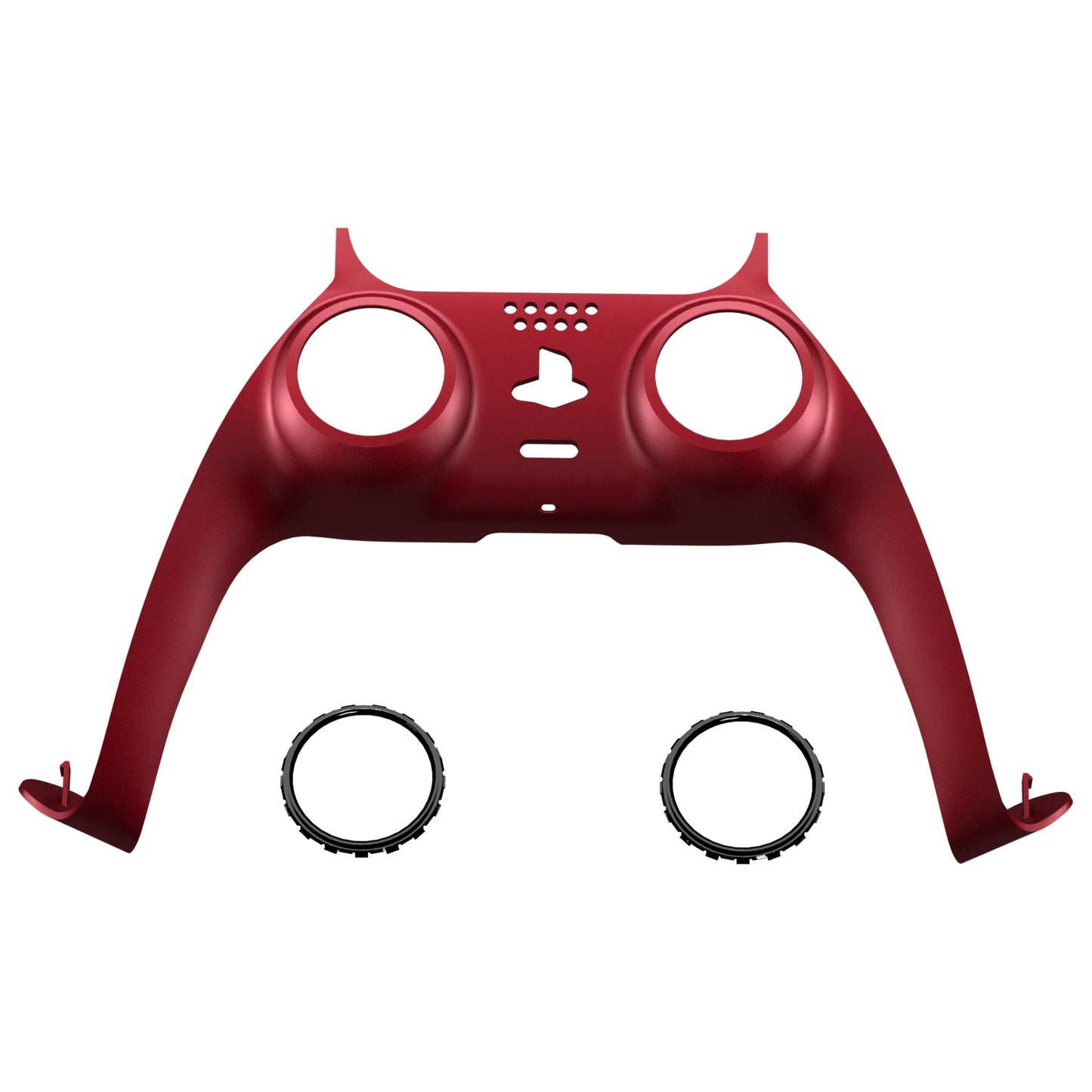 eXtremeRate Replacement Decorative Trim Shell with Accent Rings Compatible with PS5 Controller - Volcanic Red eXtremeRate