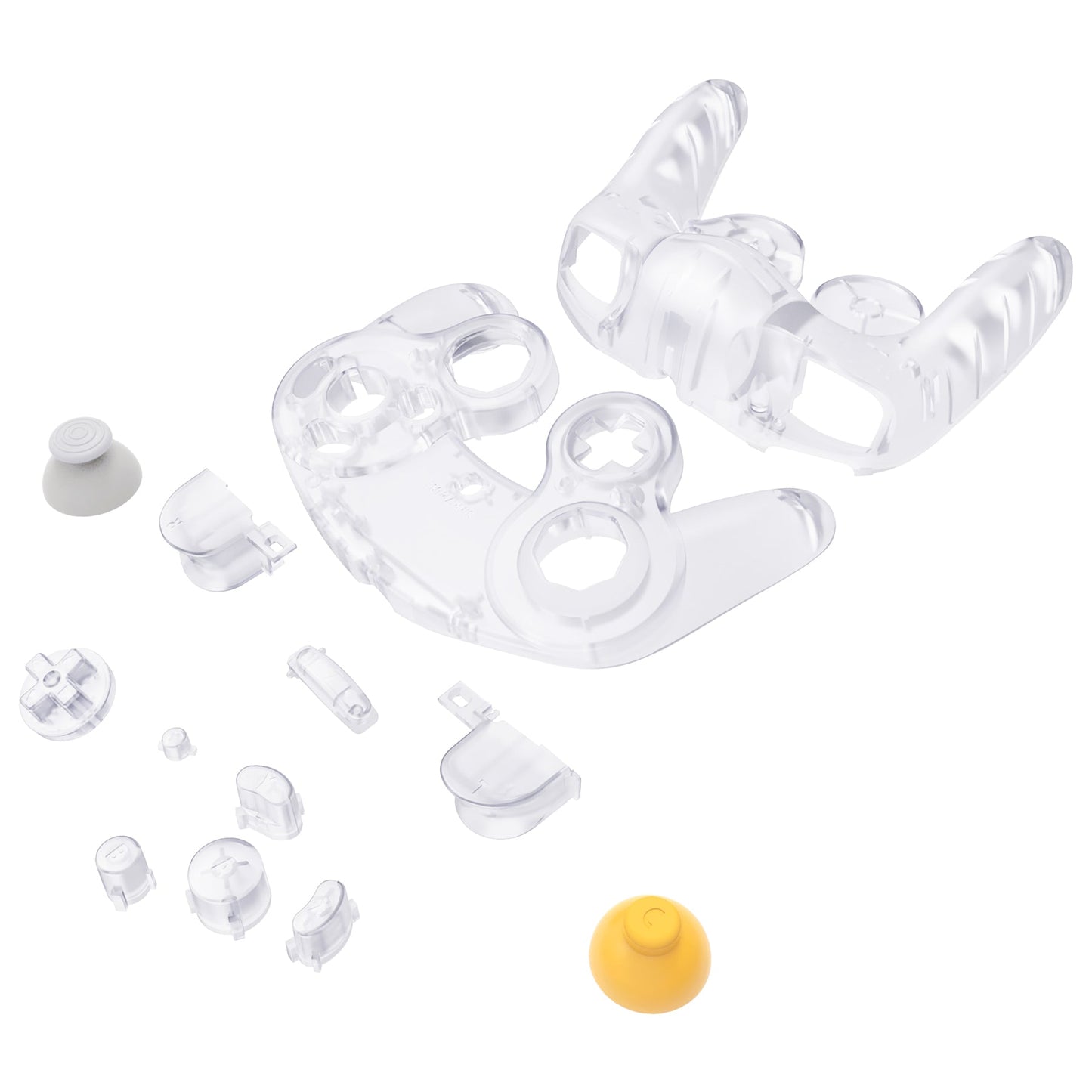eXtremeRate Replacement Faceplate Backplate with Buttons for Nintendo GameCube Controller NGC - Clear eXtremeRate