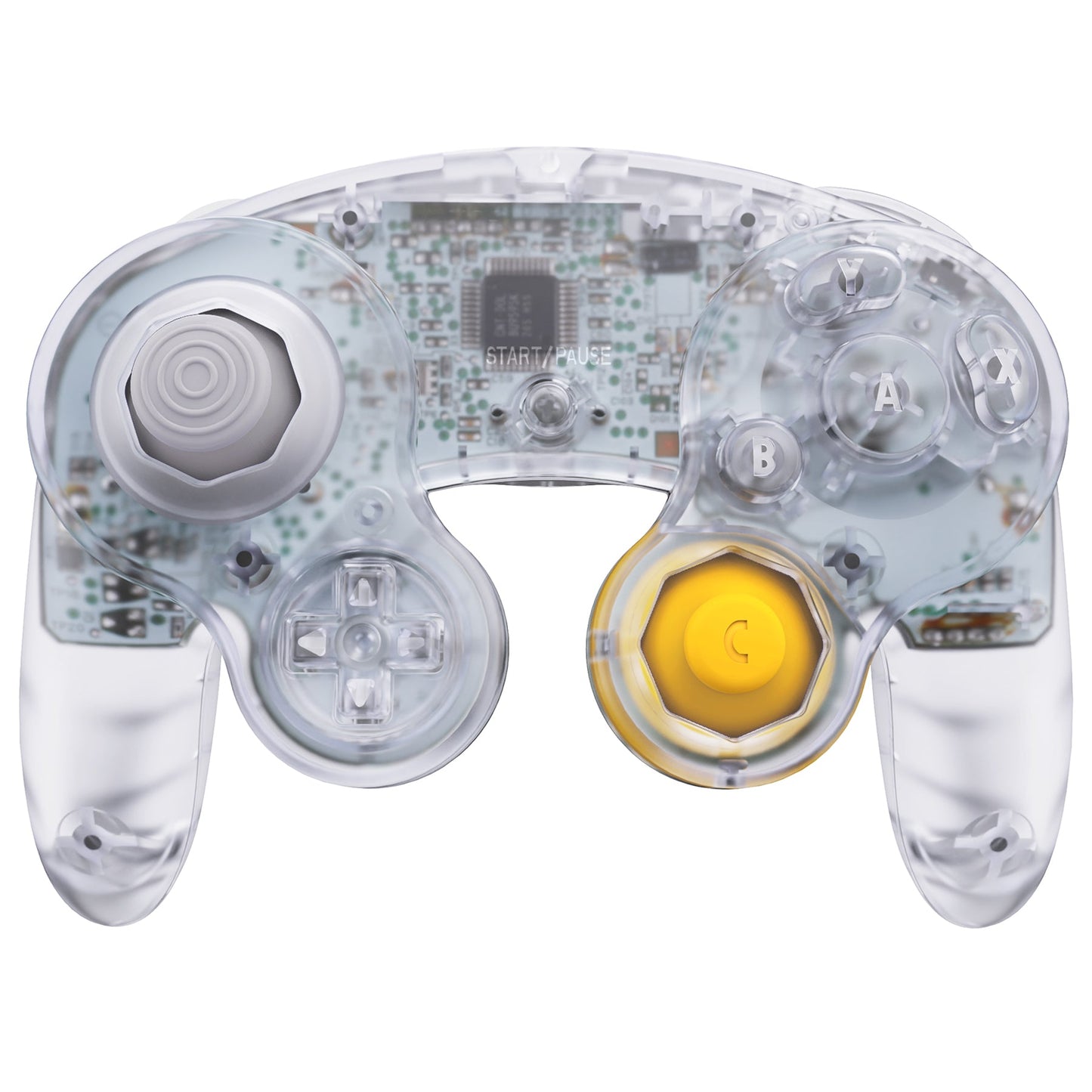 eXtremeRate Replacement Faceplate Backplate with Buttons for Nintendo GameCube Controller NGC - Clear eXtremeRate