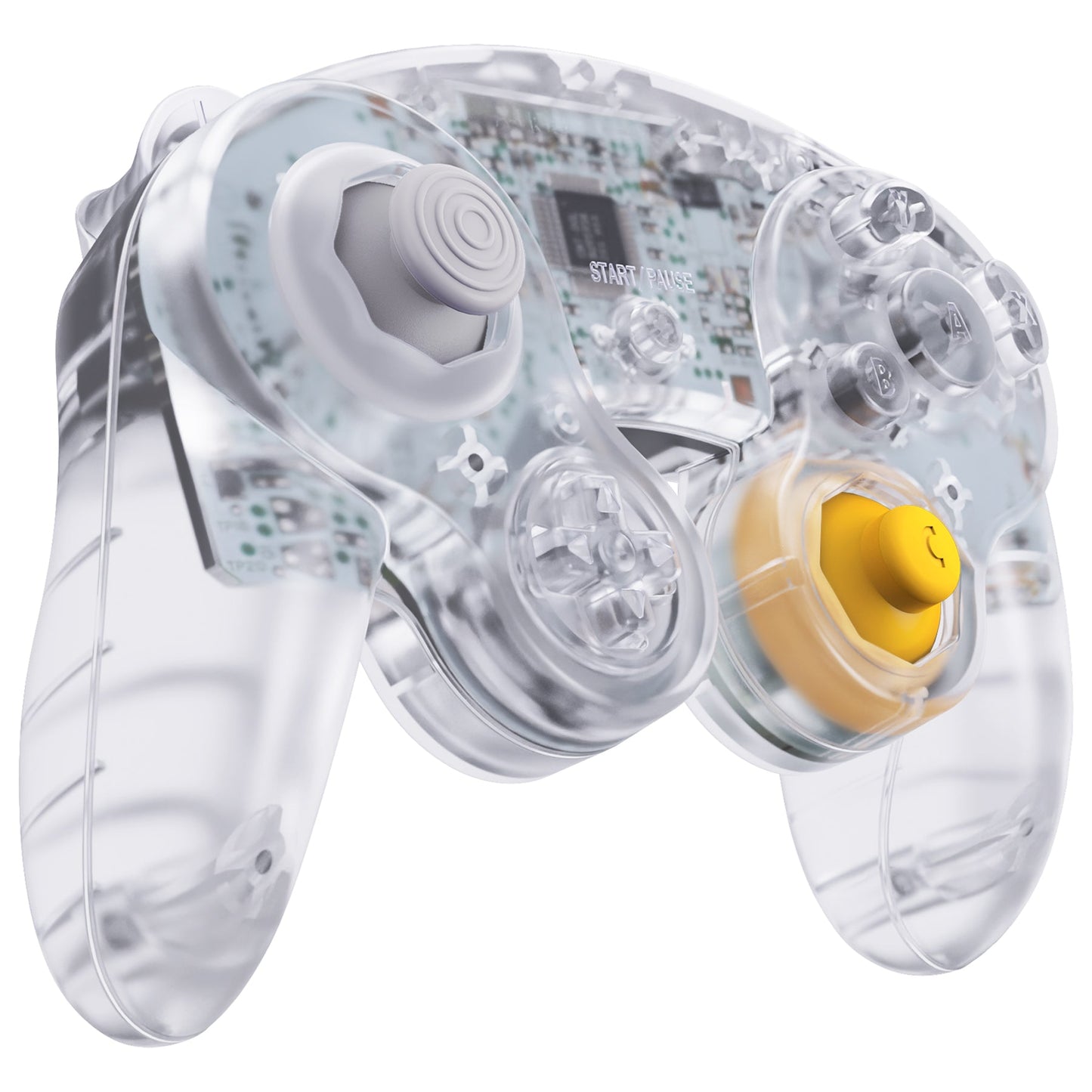 eXtremeRate Replacement Faceplate Backplate with Buttons for Nintendo GameCube Controller NGC - Clear eXtremeRate