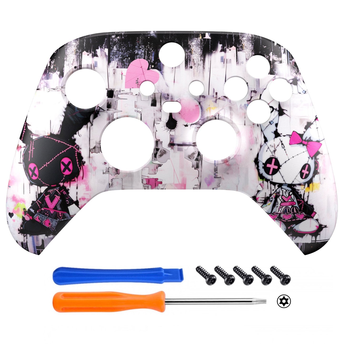 eXtremeRate Xbox Series X&Sコントローラー用交換フロントハウジングシェル【可愛いパンク兎ちゃん】