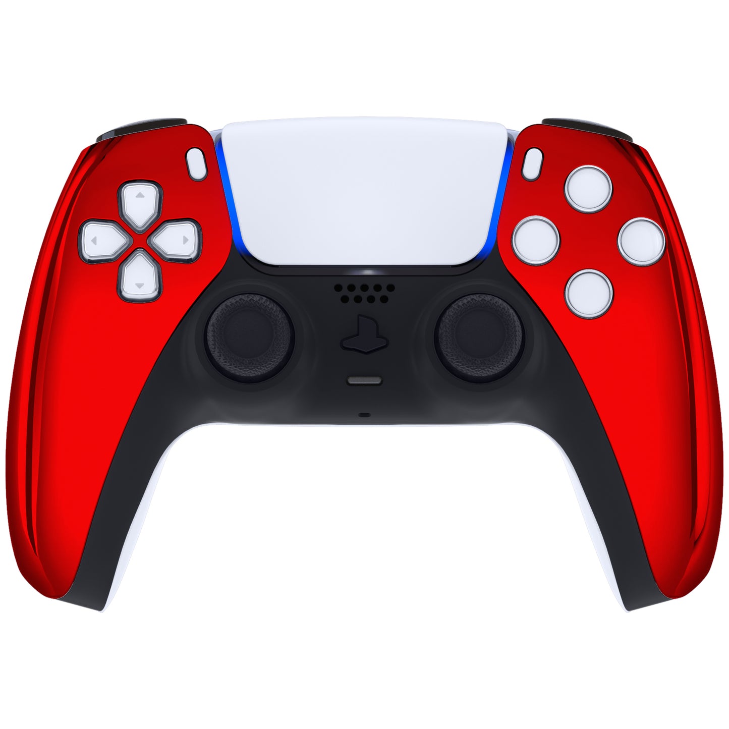 eXtremeRate PS5コントローラーBDM-010/020/030/040/050対応交換対応用フロントハウジングシェル【クロームレッドグロッシー】