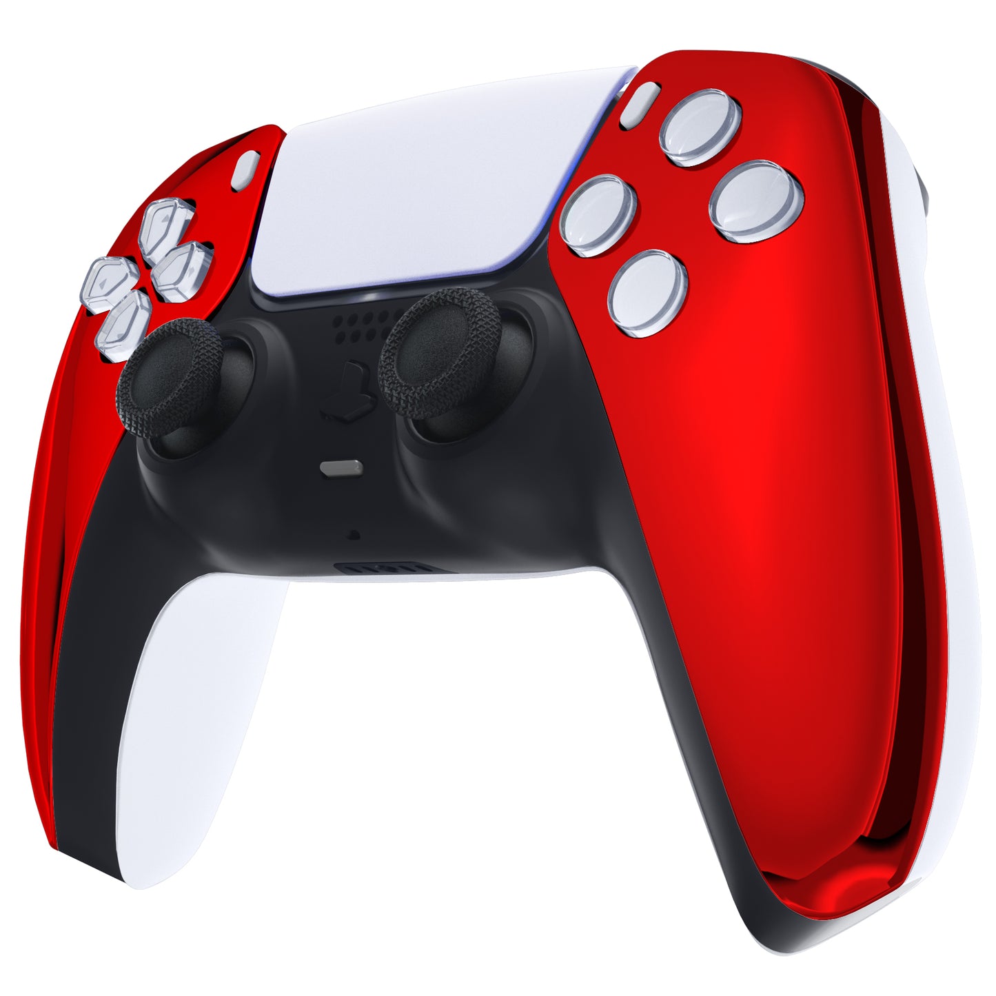 eXtremeRate PS5コントローラーBDM-010/020/030/040/050対応交換対応用フロントハウジングシェル【クロームレッドグロッシー】