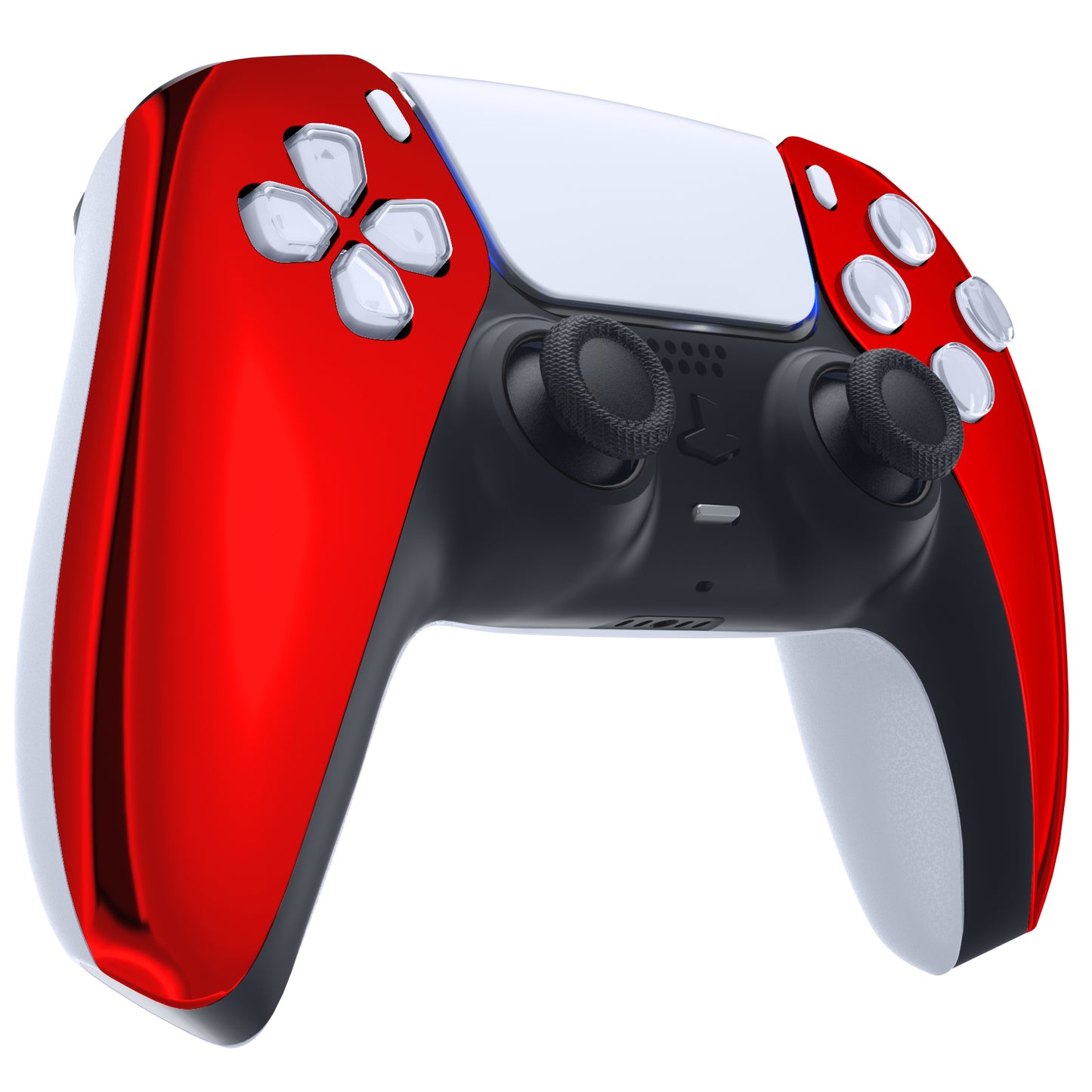 eXtremeRate PS5コントローラーBDM-010/020/030/040/050対応交換対応用フロントハウジングシェル【クロームレッドグロッシー】