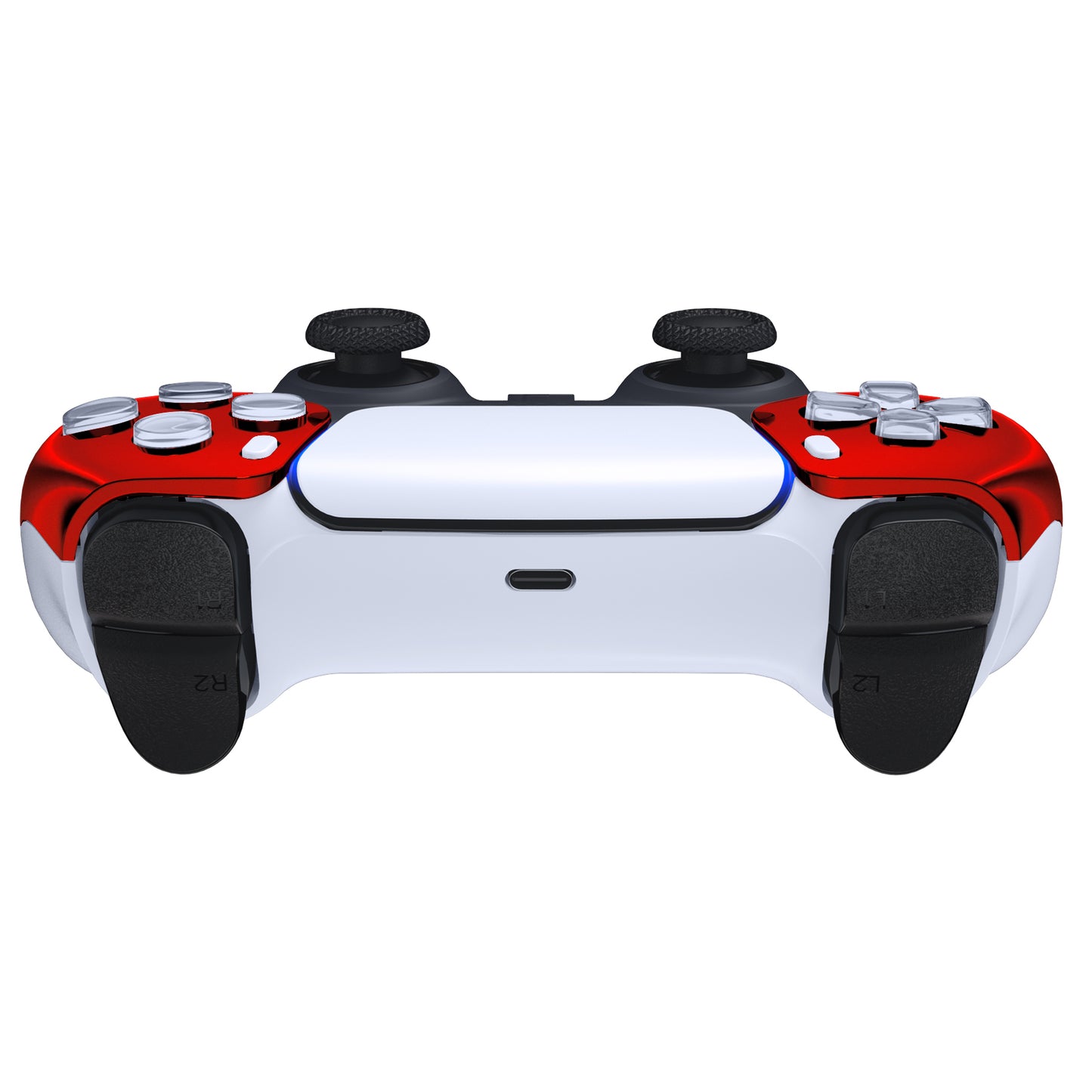 eXtremeRate PS5コントローラーBDM-010/020/030/040/050対応交換対応用フロントハウジングシェル【クロームレッドグロッシー】