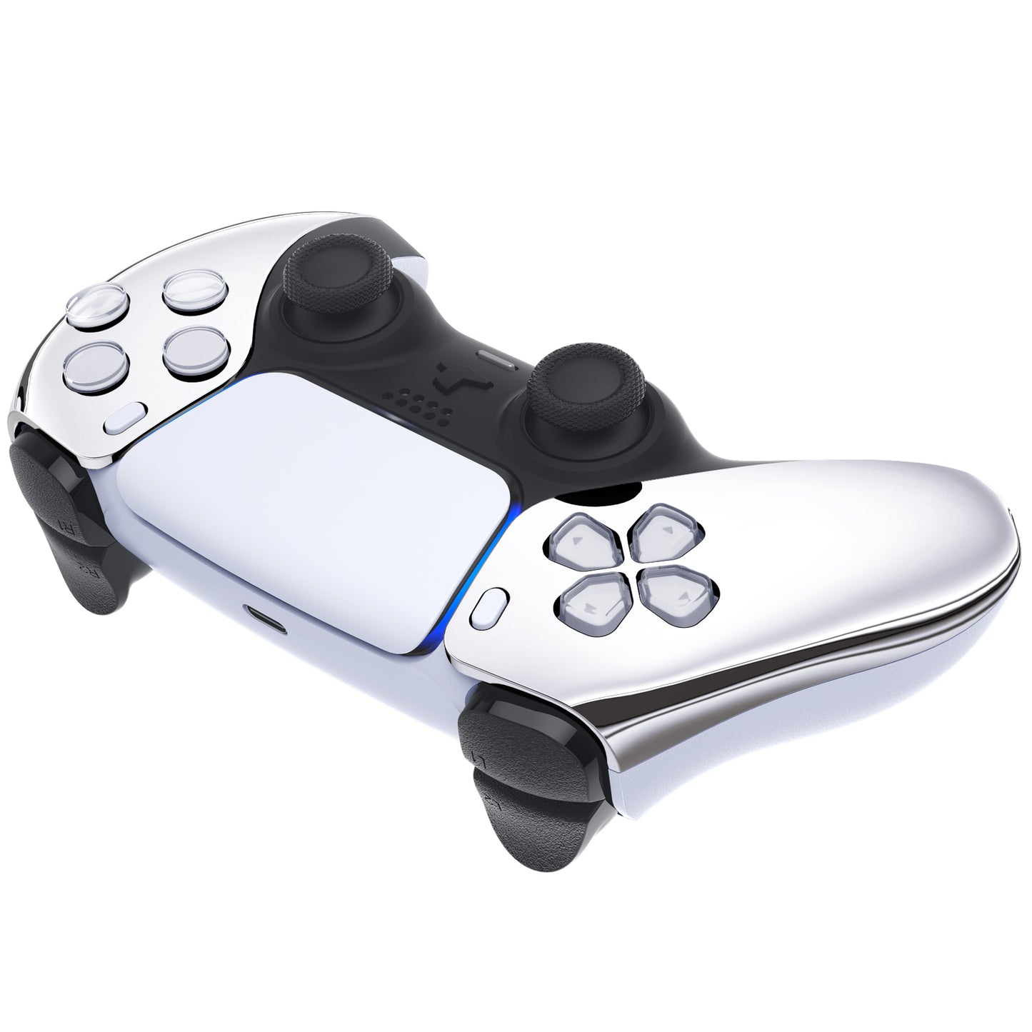 eXtremeRate PS5コントローラーBDM-010/020/030/040/050対応交換対応用フロントハウジングシェル【クロームシルバー】
