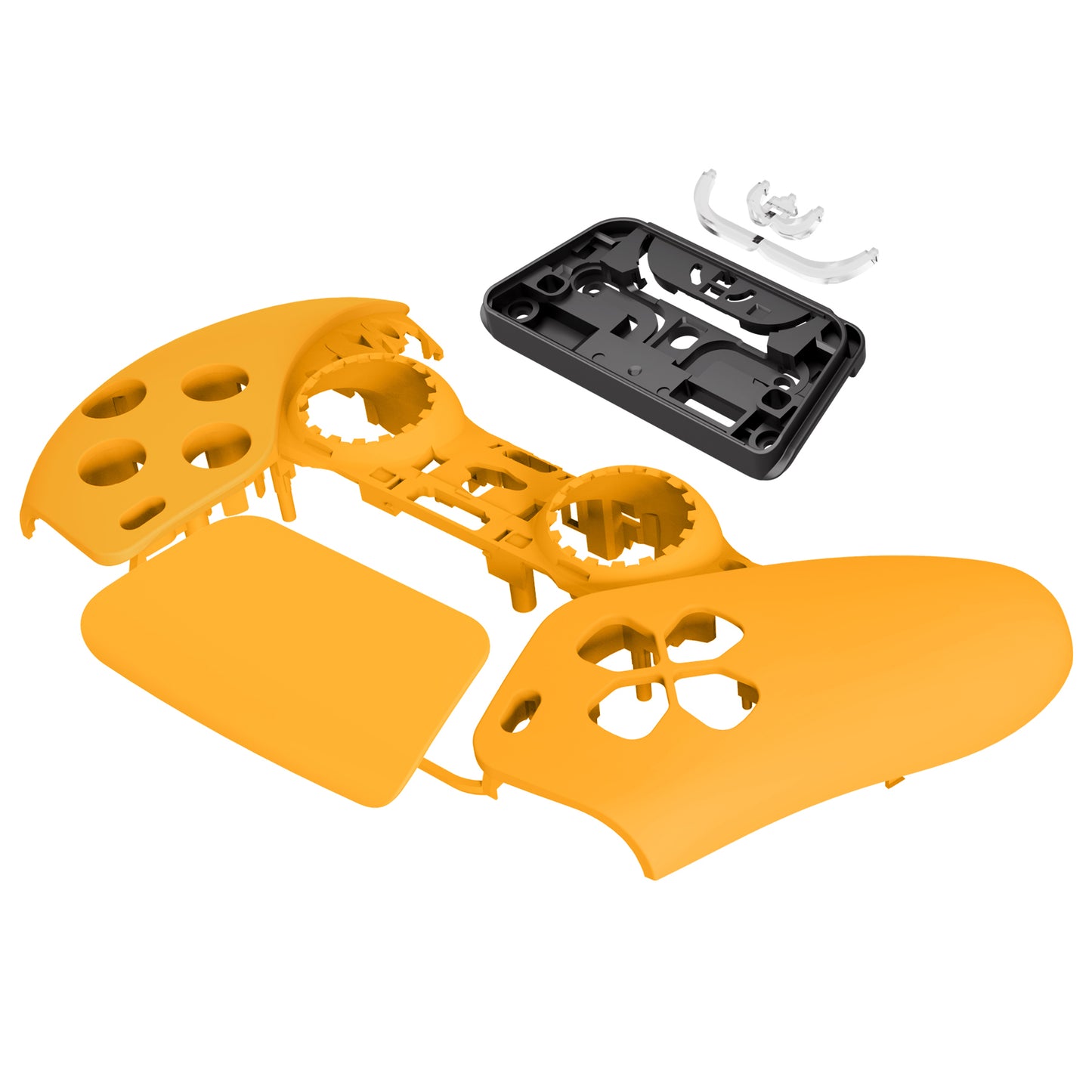 eXtremeRate PS5コントローラーBDM-010/020/030/040/050/060対応交換対応用フロントハウジングシェル&タッチパッド【イエロー】