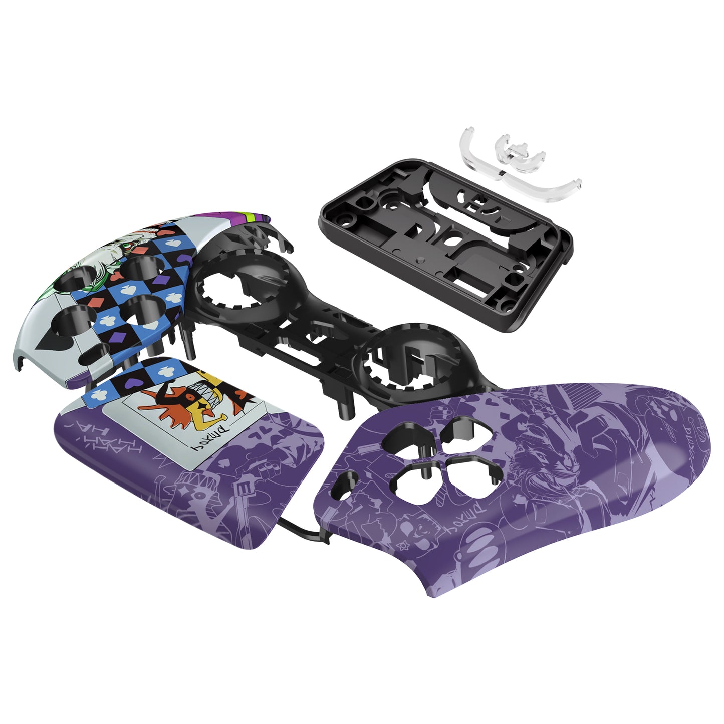 eXtremeRate PS5コントローラーBDM-010/020/030/040/050/060対応交換対応用フロントハウジングシェル&タッチパッド【ピエロトランプ】