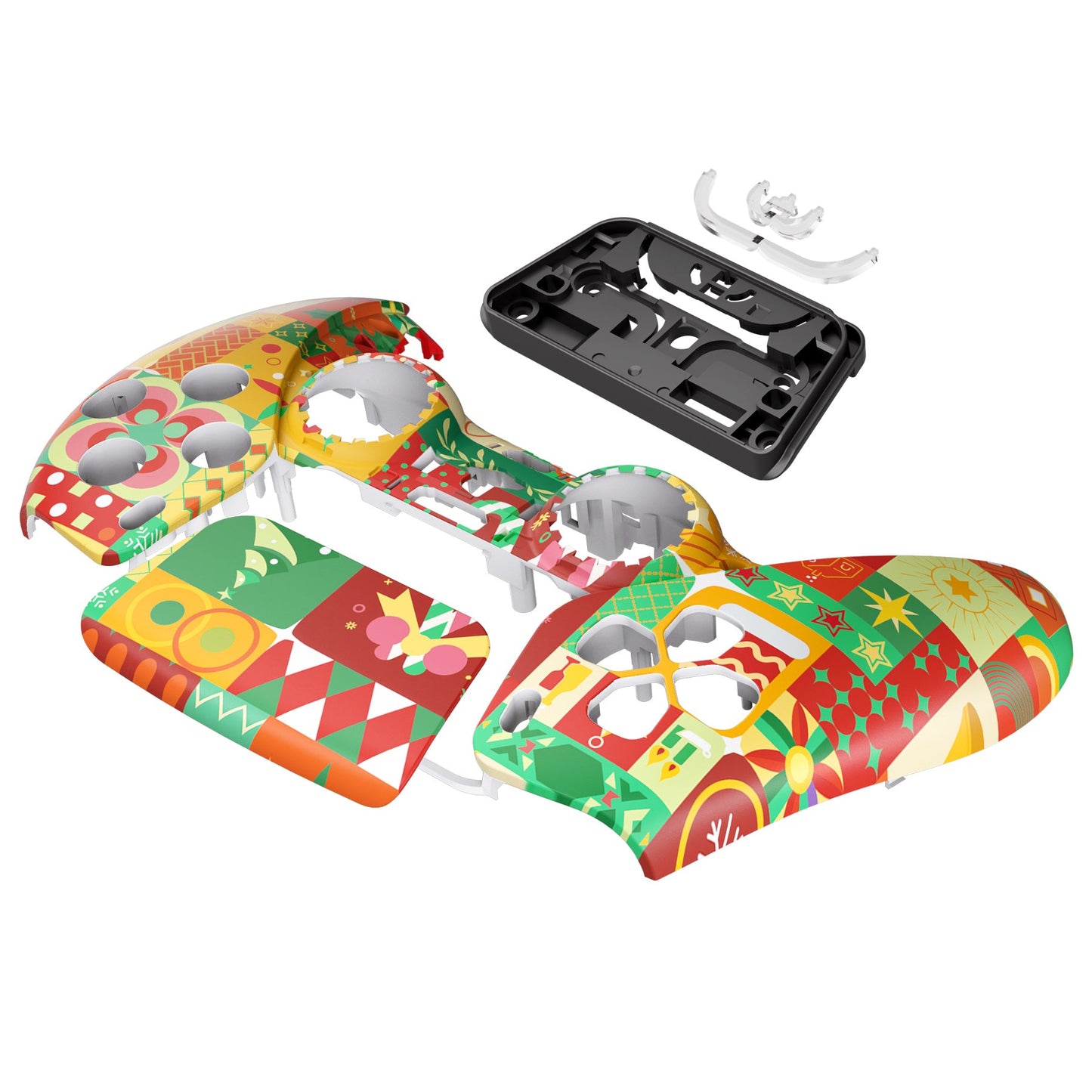 eXtremeRate PS5コントローラーBDM-010/020/030/040/050対応交換対応用フロントハウジングシェル&タッチパッド【クリスマスラッピング】