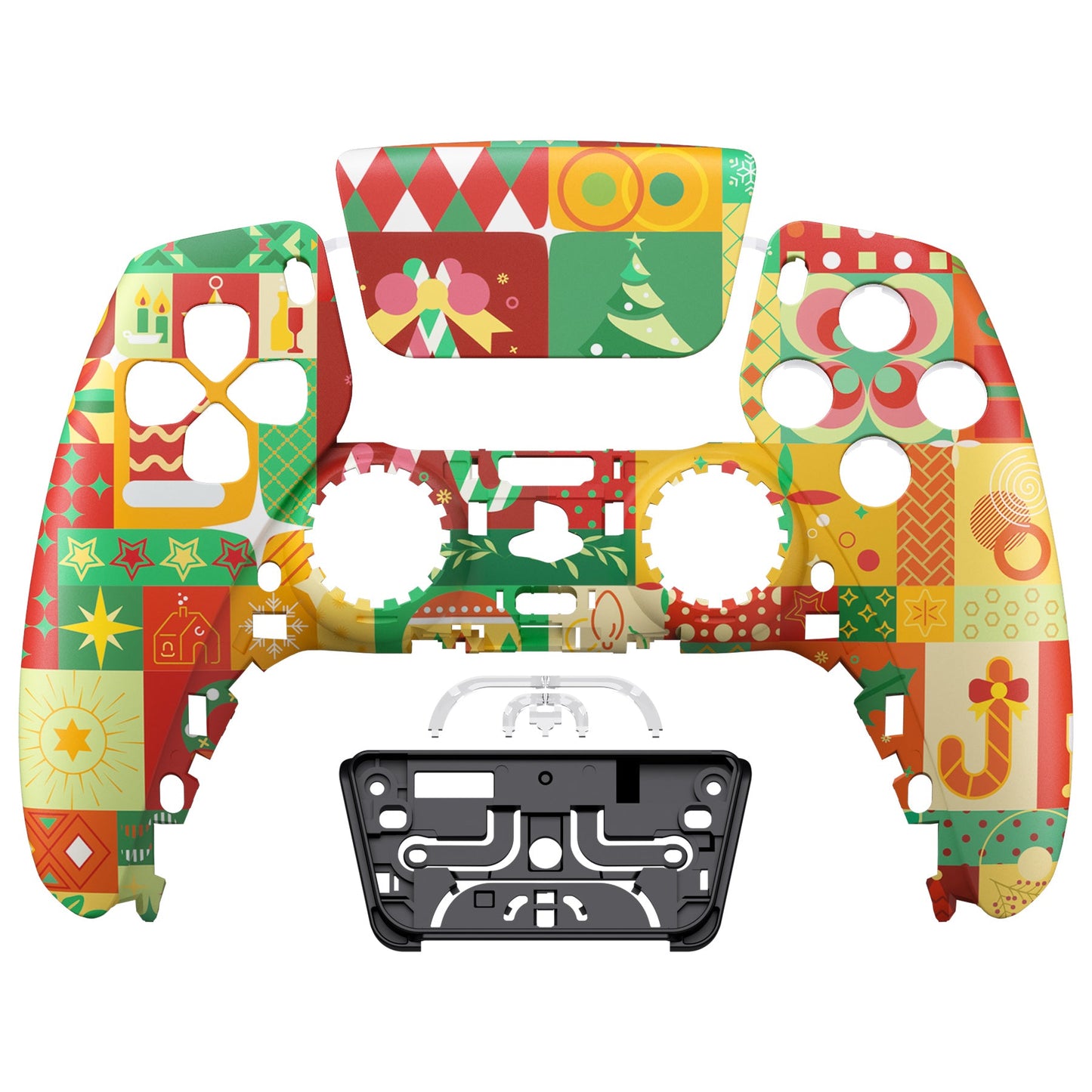 eXtremeRate PS5コントローラーBDM-010/020/030/040/050対応交換対応用フロントハウジングシェル&タッチパッド【クリスマスラッピング】