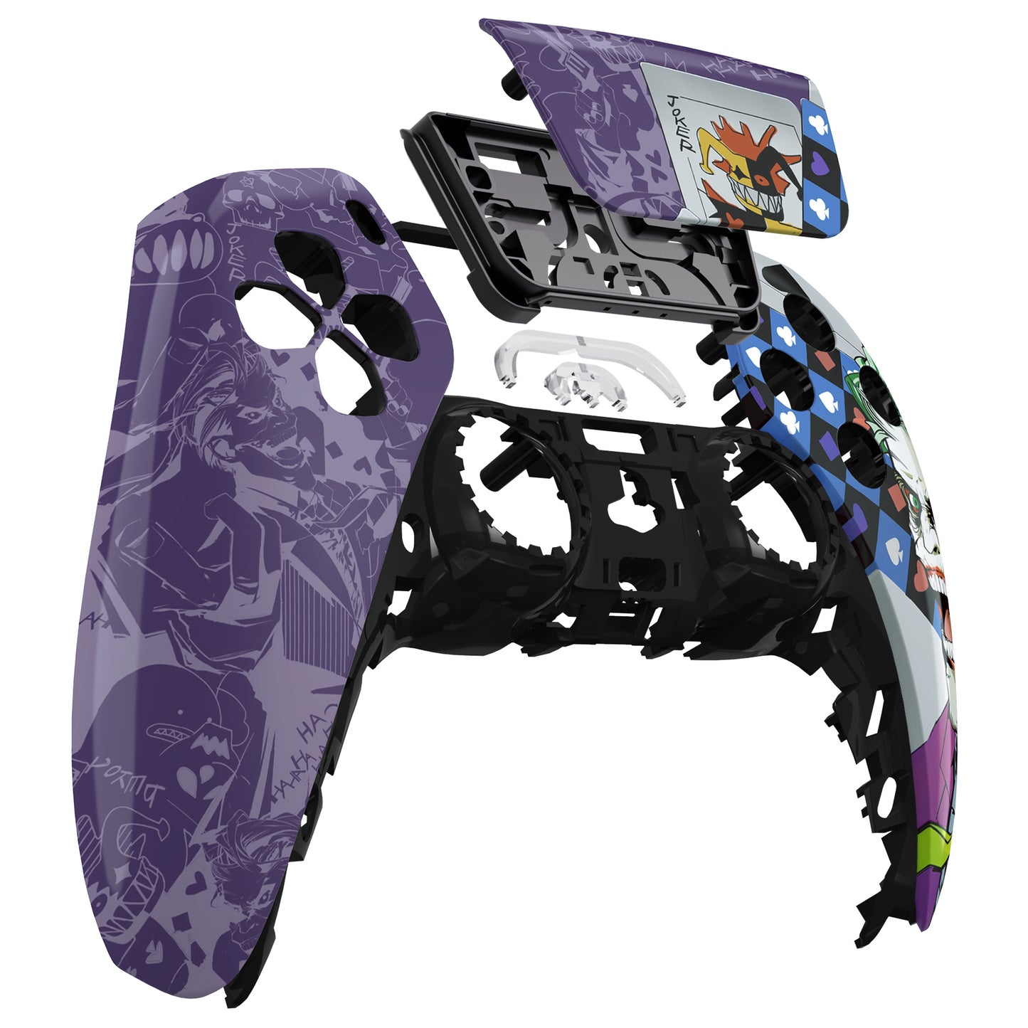 eXtremeRate PS5コントローラーBDM-010/020/030/040/050対応交換対応用フロントハウジングシェル&タッチパッド【ピエロトランプ】