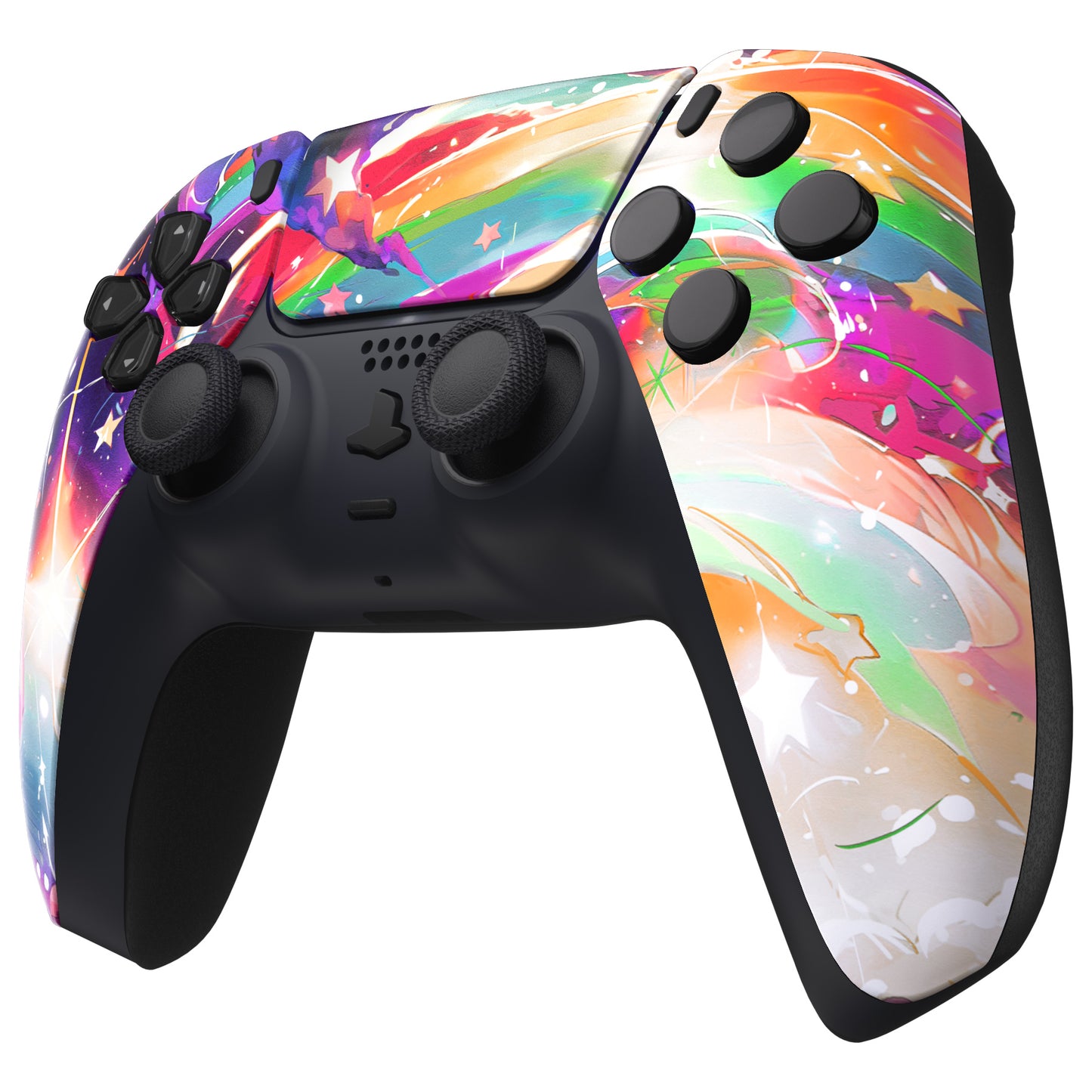 eXtremeRate PS5コントローラーBDM-010/020/030/040/050対応交換対応用フロントハウジングシェル&タッチパッド【レインボーストーム】