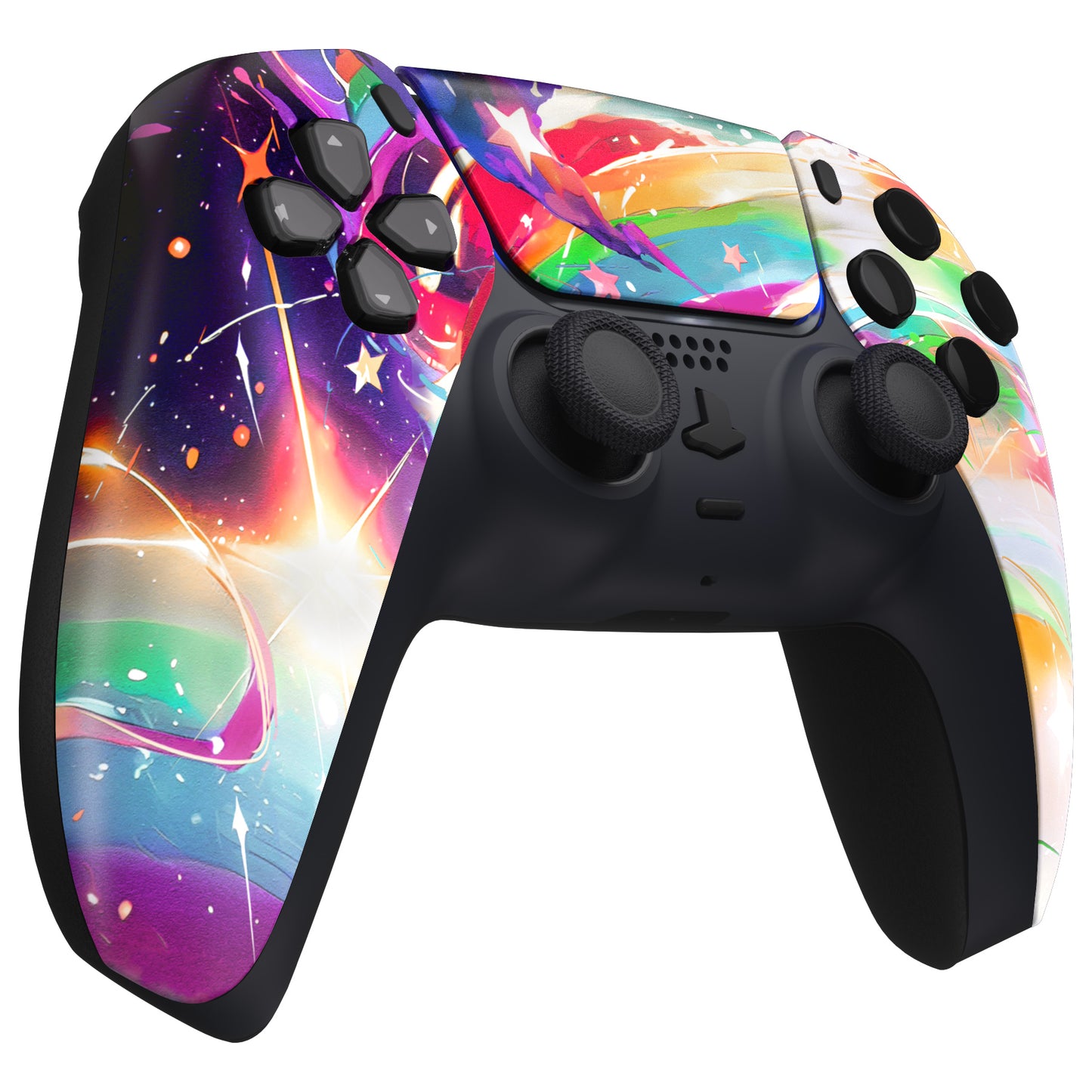 eXtremeRate PS5コントローラーBDM-010/020/030/040/050対応交換対応用フロントハウジングシェル&タッチパッド【レインボーストーム】