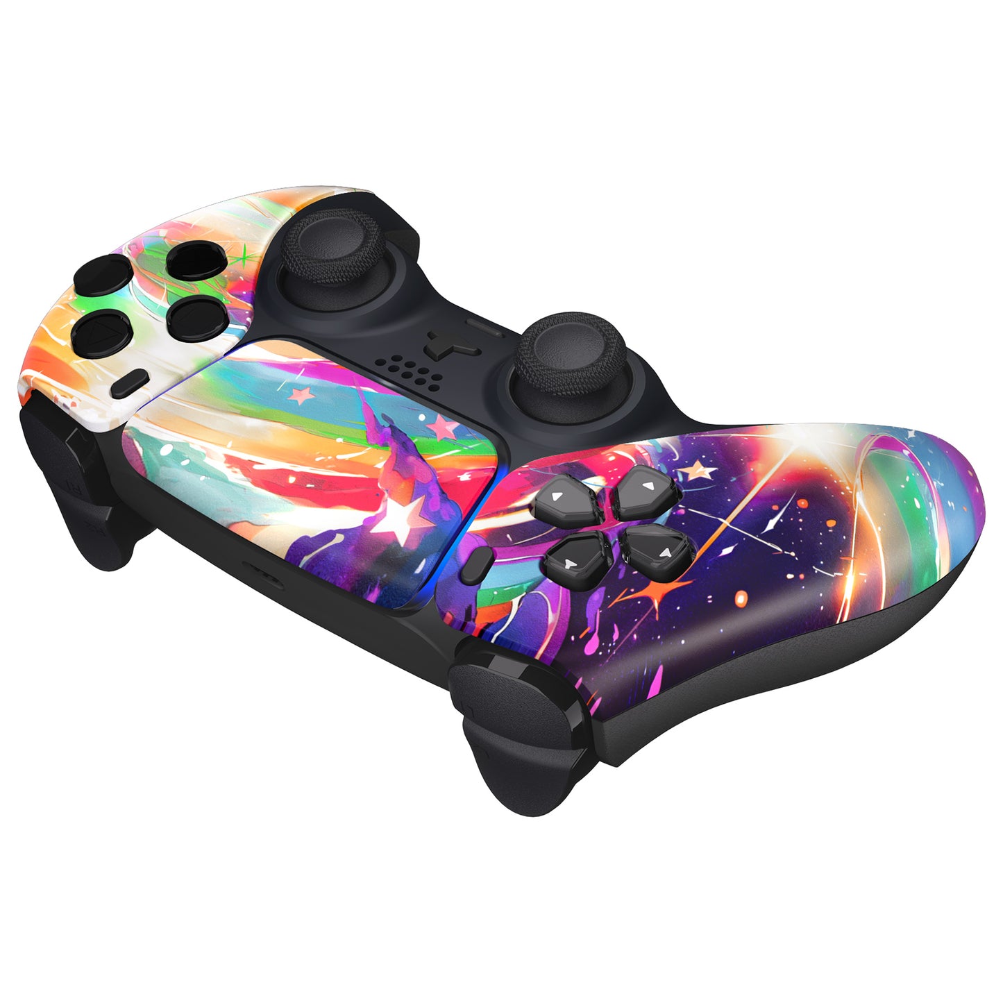 eXtremeRate PS5コントローラーBDM-010/020/030/040/050対応交換対応用フロントハウジングシェル&タッチパッド【レインボーストーム】