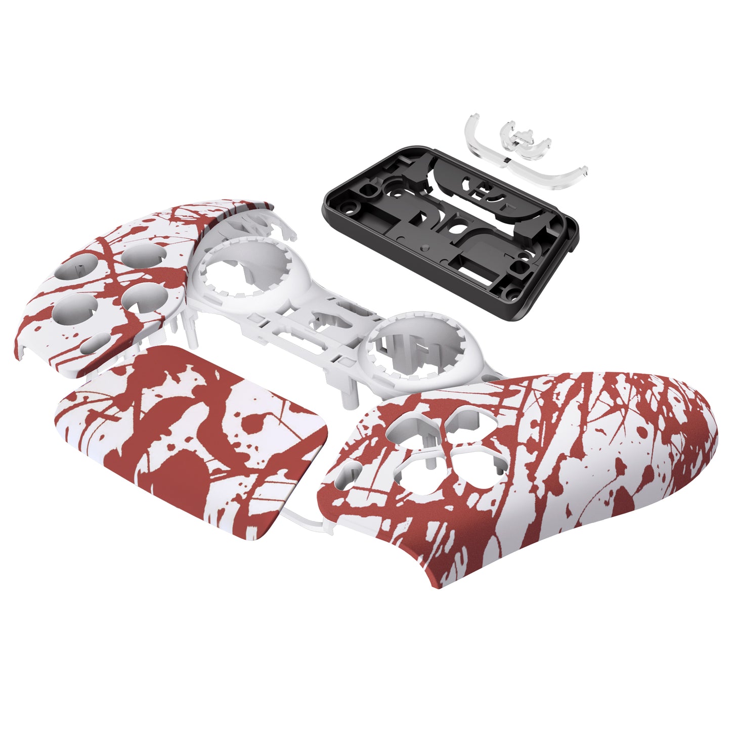 eXtremeRate PS5コントローラーBDM-010/020/030/040/050対応交換対応用フロントハウジングシェル&タッチパッド【血痕】