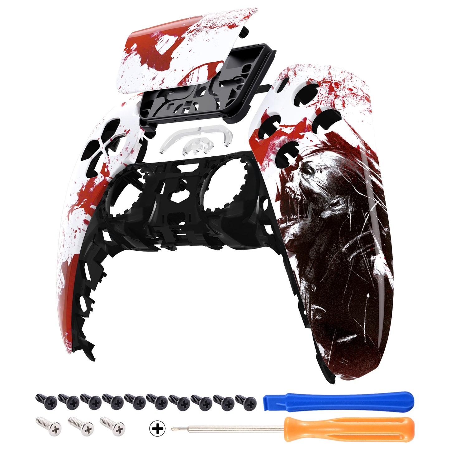 eXtremeRate PS5コントローラーBDM-010/020/030/040/050対応交換対応用フロントハウジングシェル&タッチパッド【ゾンビ】
