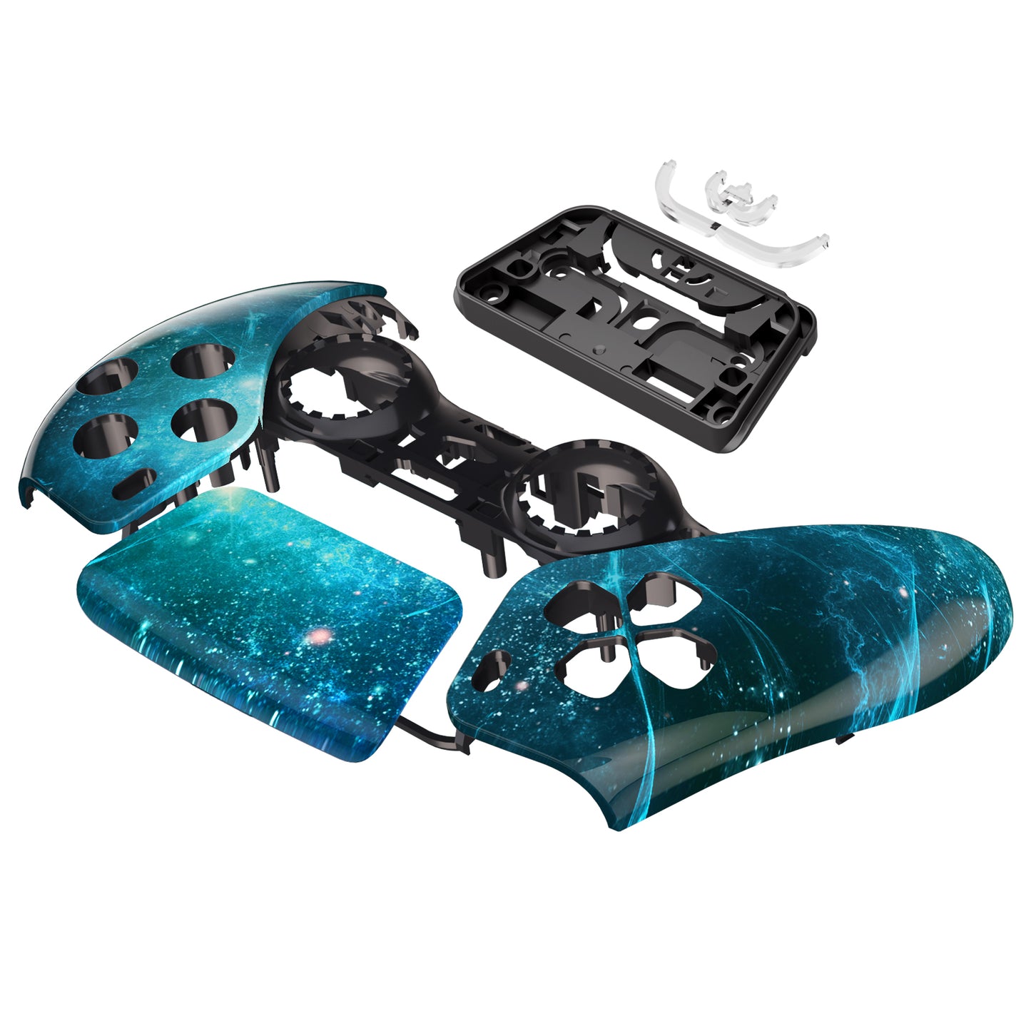 eXtremeRate PS5コントローラーBDM-010/020/030/040/050対応交換対応用フロントハウジングシェル&タッチパッド【青い星雲】