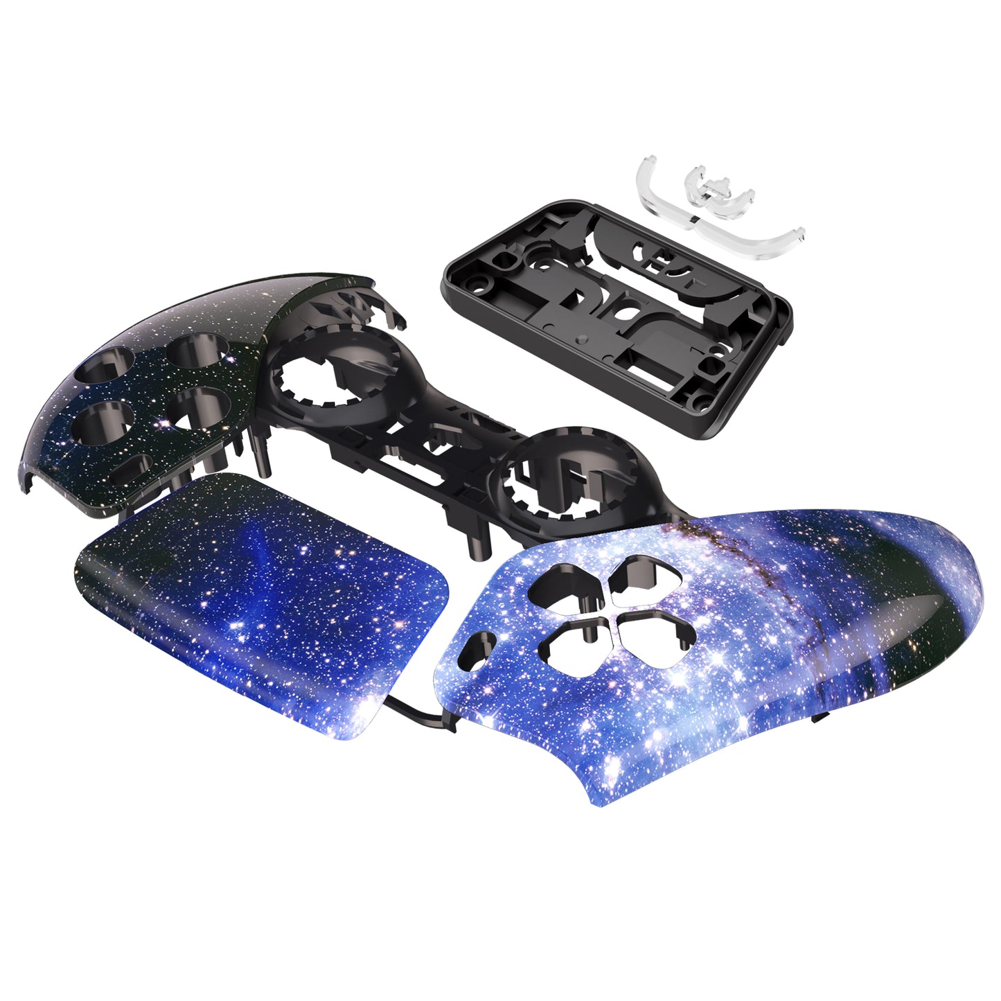 eXtremeRate PS5コントローラーBDM-010/020/030/040/050対応交換対応用フロントハウジングシェル&タッチパッド【ブルーユニバース】
