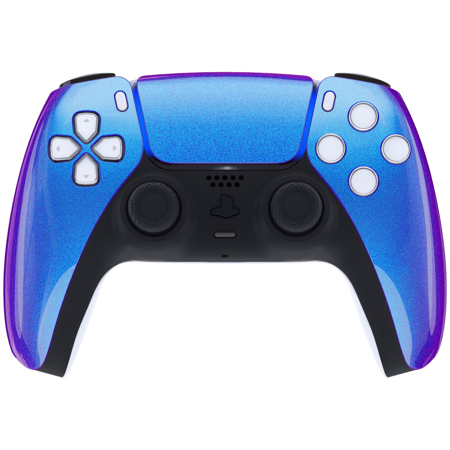 eXtremeRate PS5コントローラーBDM-010/020/030/040/050対応交換対応用フロントハウジングシェル&タッチパッド【カメレオンパープルブルー】