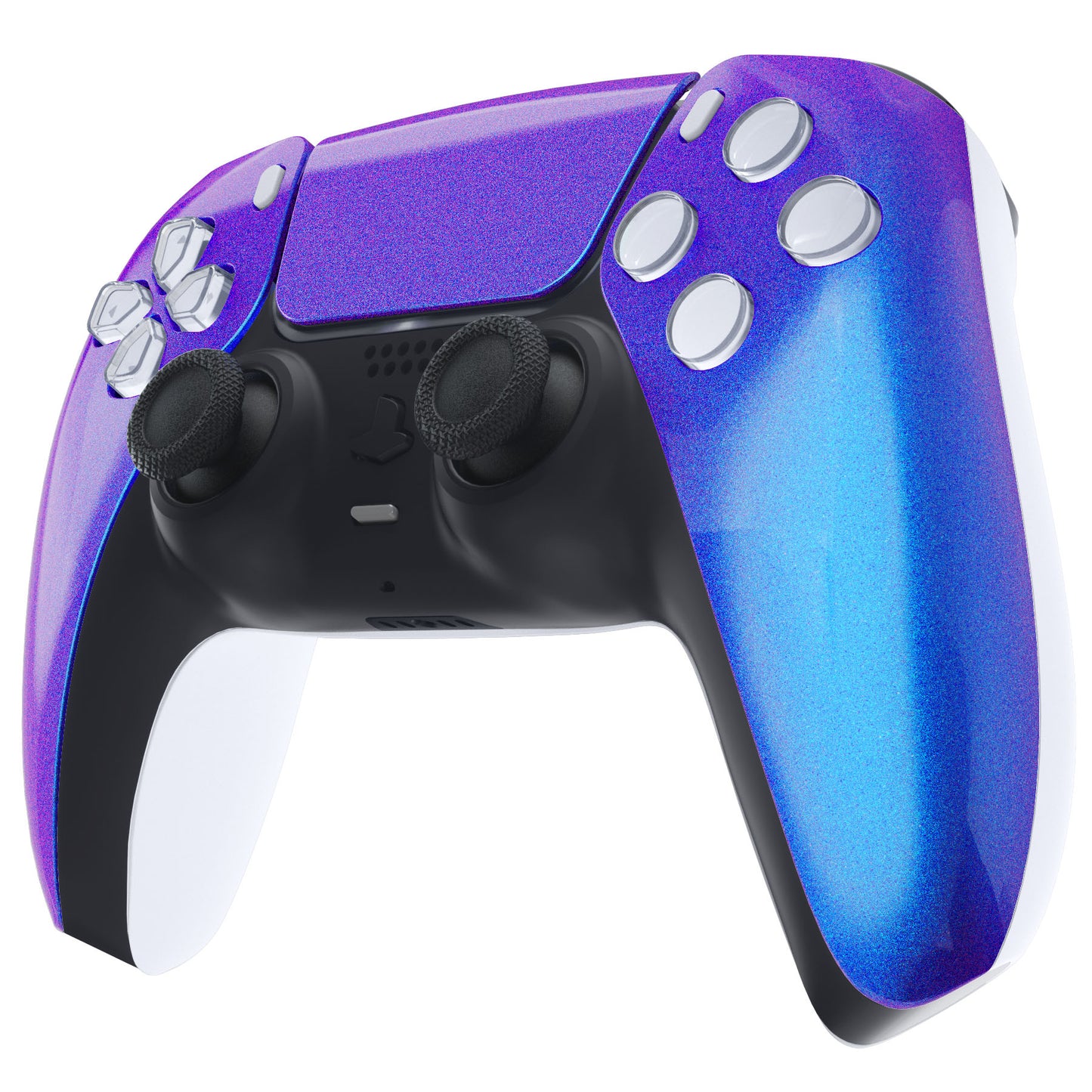 eXtremeRate PS5コントローラーBDM-010/020/030/040/050対応交換対応用フロントハウジングシェル&タッチパッド【カメレオンパープルブルー】