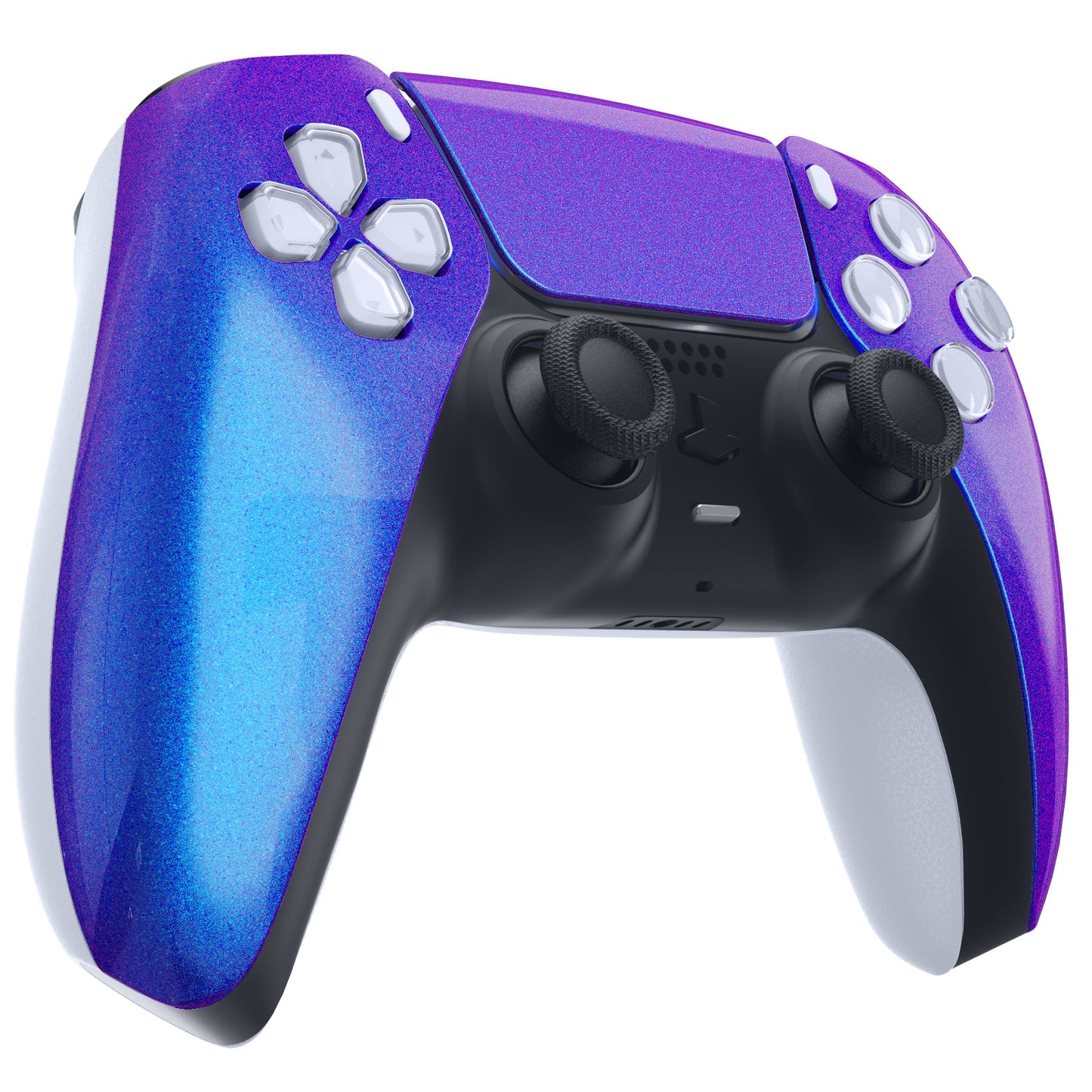 eXtremeRate PS5コントローラーBDM-010/020/030/040/050対応交換対応用フロントハウジングシェル&タッチパッド【カメレオンパープルブルー】