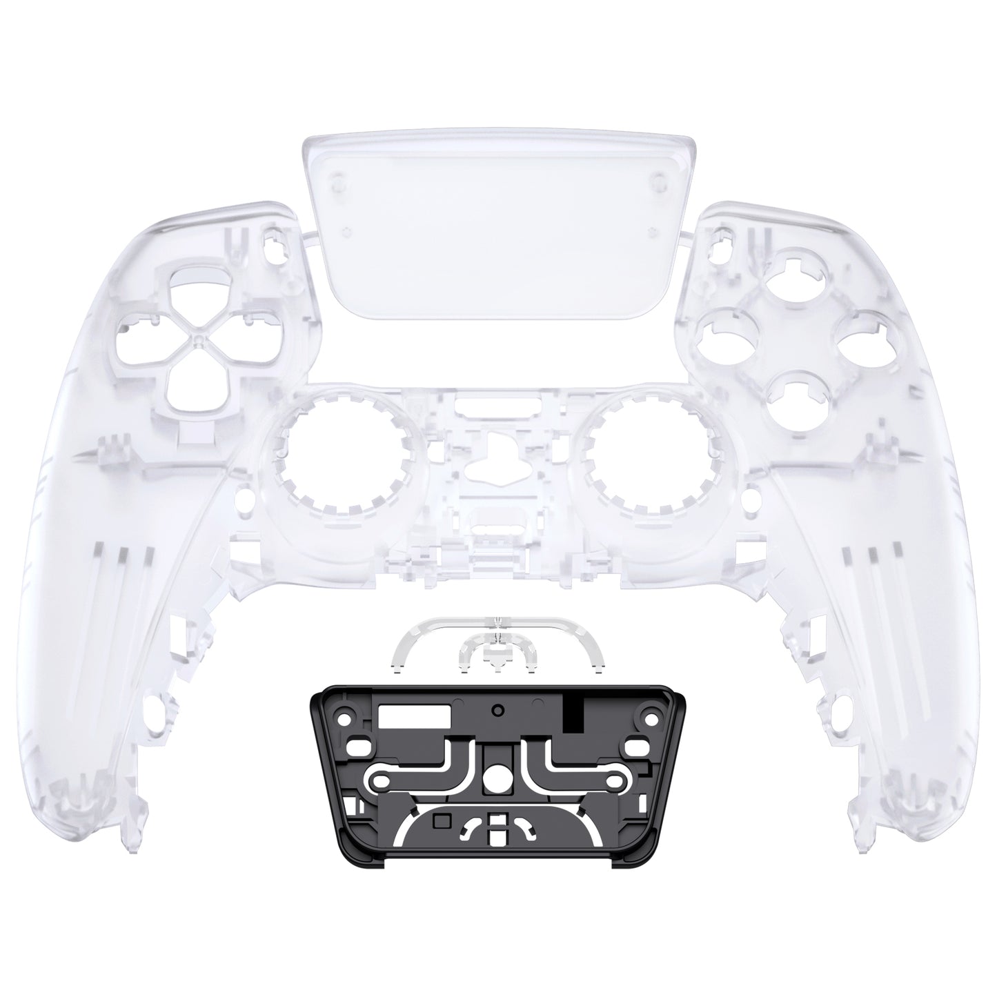 eXtremeRate PS5コントローラーBDM-010/020/030/040/050対応交換対応用フロントハウジングシェル&タッチパッド【クリア】