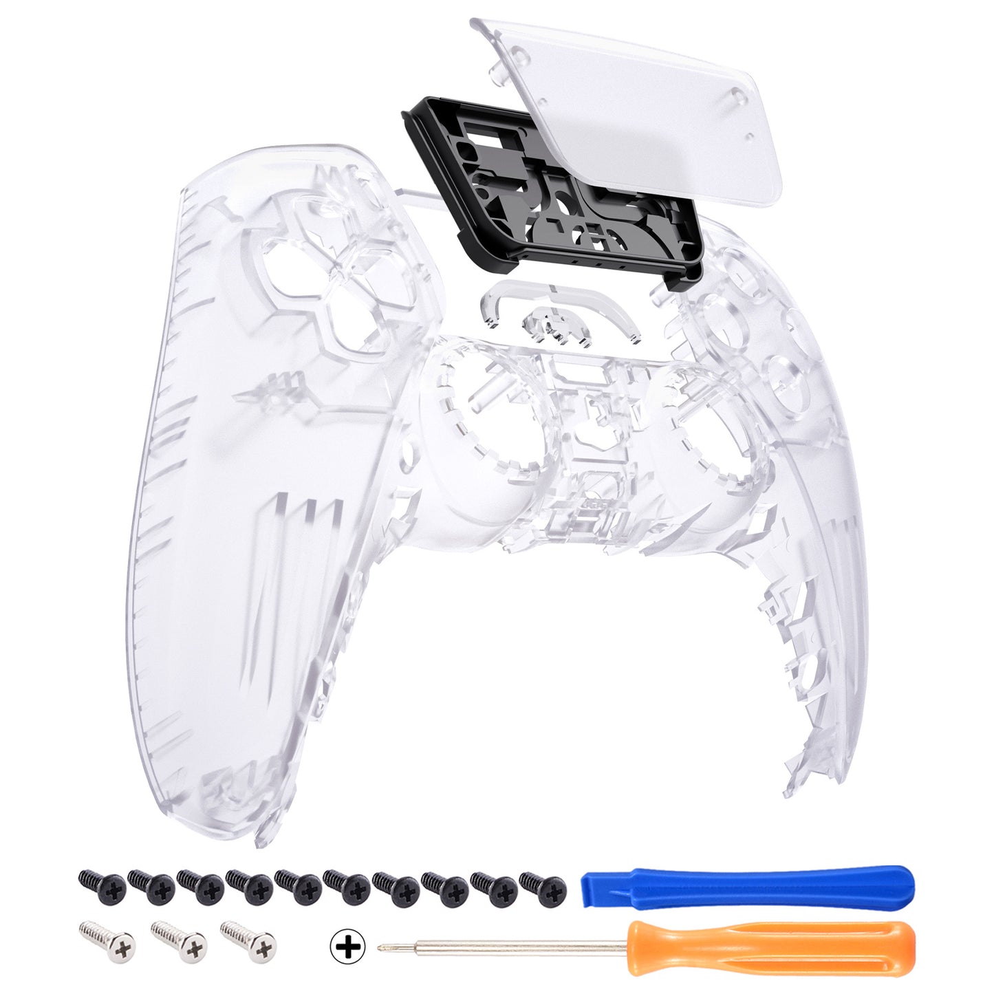 eXtremeRate PS5コントローラーBDM-010/020/030/040/050対応交換対応用フロントハウジングシェル&タッチパッド【クリア】