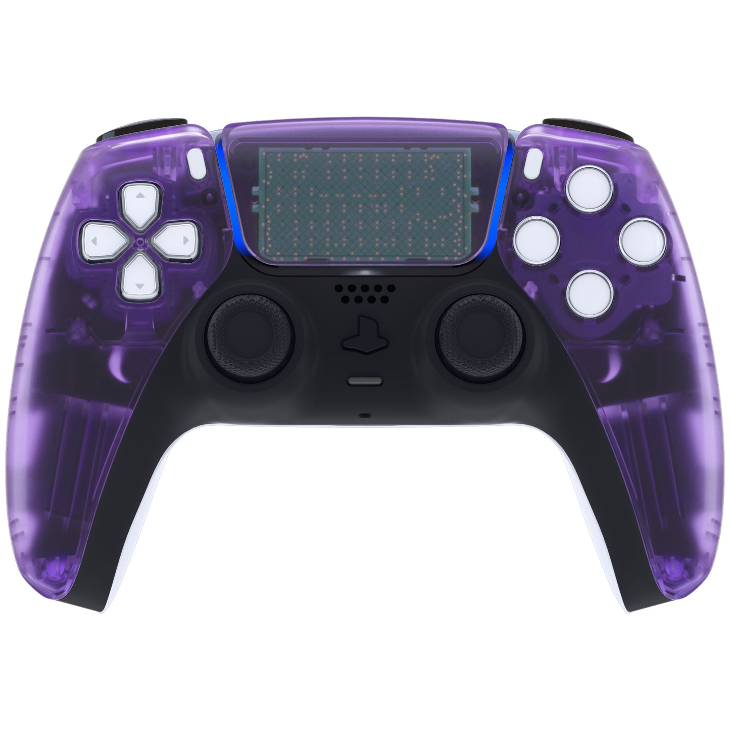 eXtremeRate PS5コントローラーBDM-010/020/030/040/050対応交換対応用フロントハウジングシェル&タッチパッド【クリアパープル】