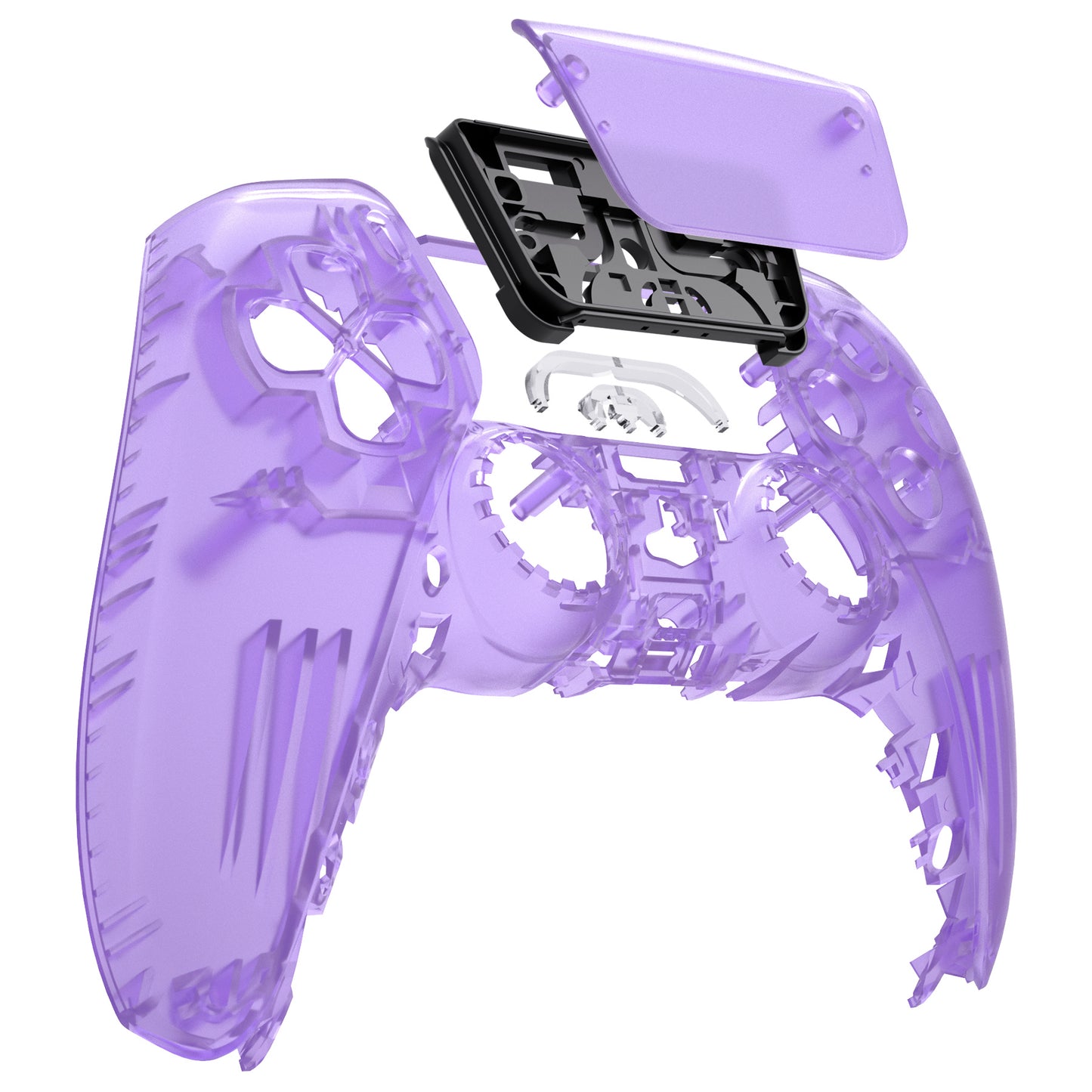 eXtremeRate PS5コントローラーBDM-010/020/030/040/050対応交換対応用フロントハウジングシェル&タッチパッド【クリアパープル】