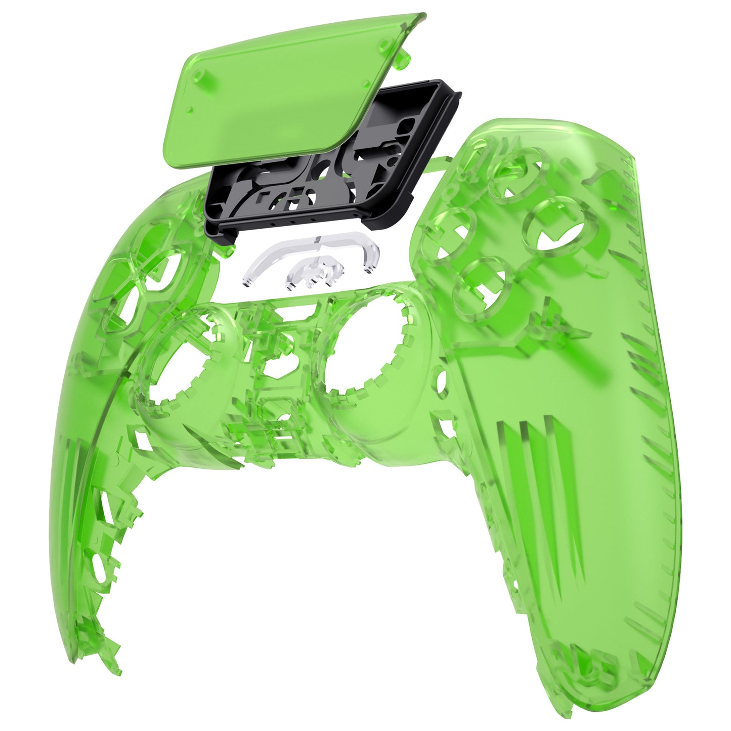 eXtremeRate PS5コントローラーBDM-010/020/030/040/050対応交換対応用フロントハウジングシェル&タッチパッド【クリアグリーン】
