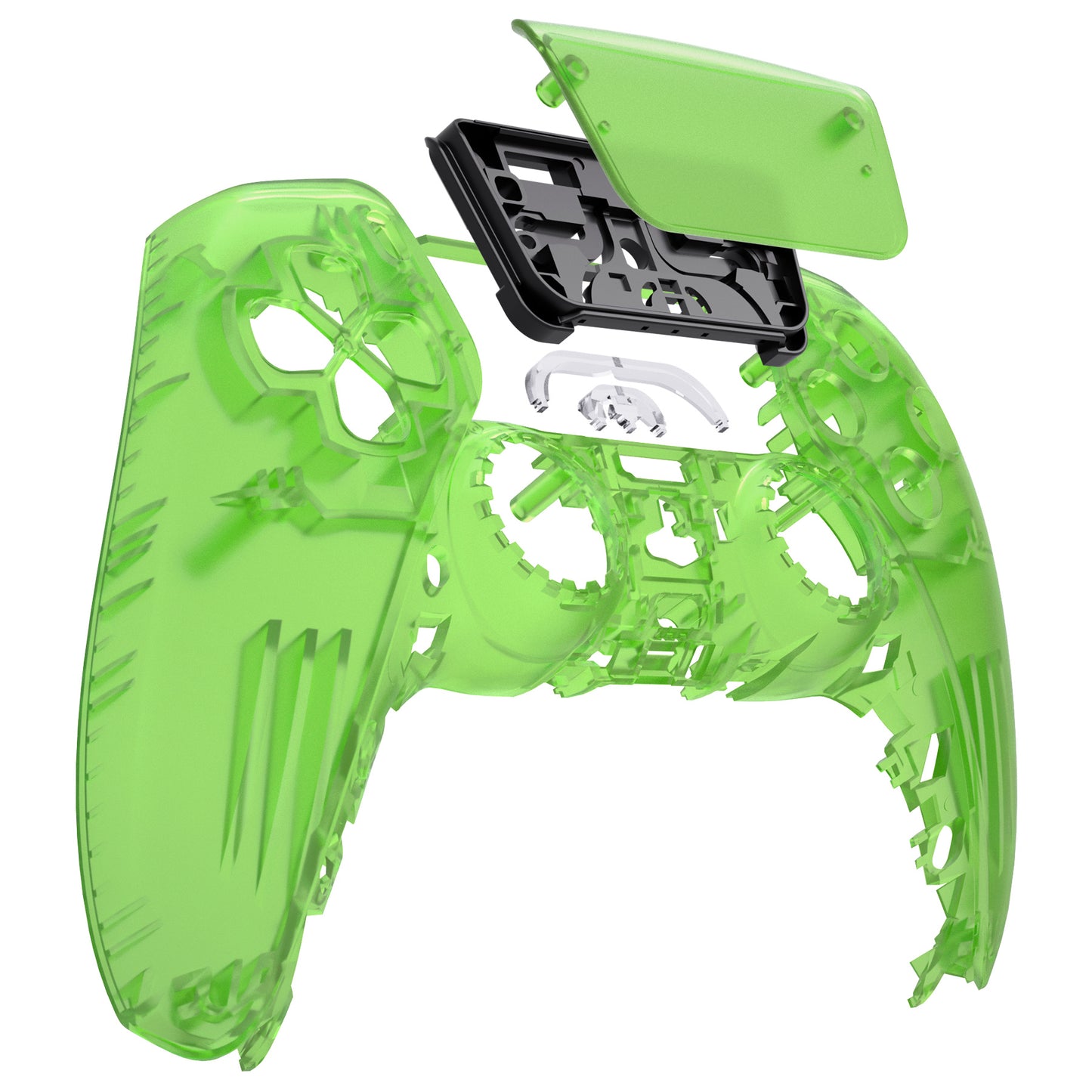 eXtremeRate PS5コントローラーBDM-010/020/030/040/050対応交換対応用フロントハウジングシェル&タッチパッド【クリアグリーン】