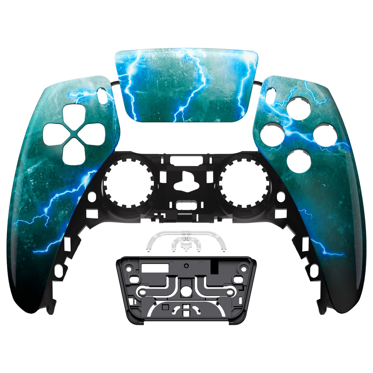 eXtremeRate PS5コントローラーBDM-010/020/030/040/050対応交換対応用フロントハウジングシェル&タッチパッド【稲妻】