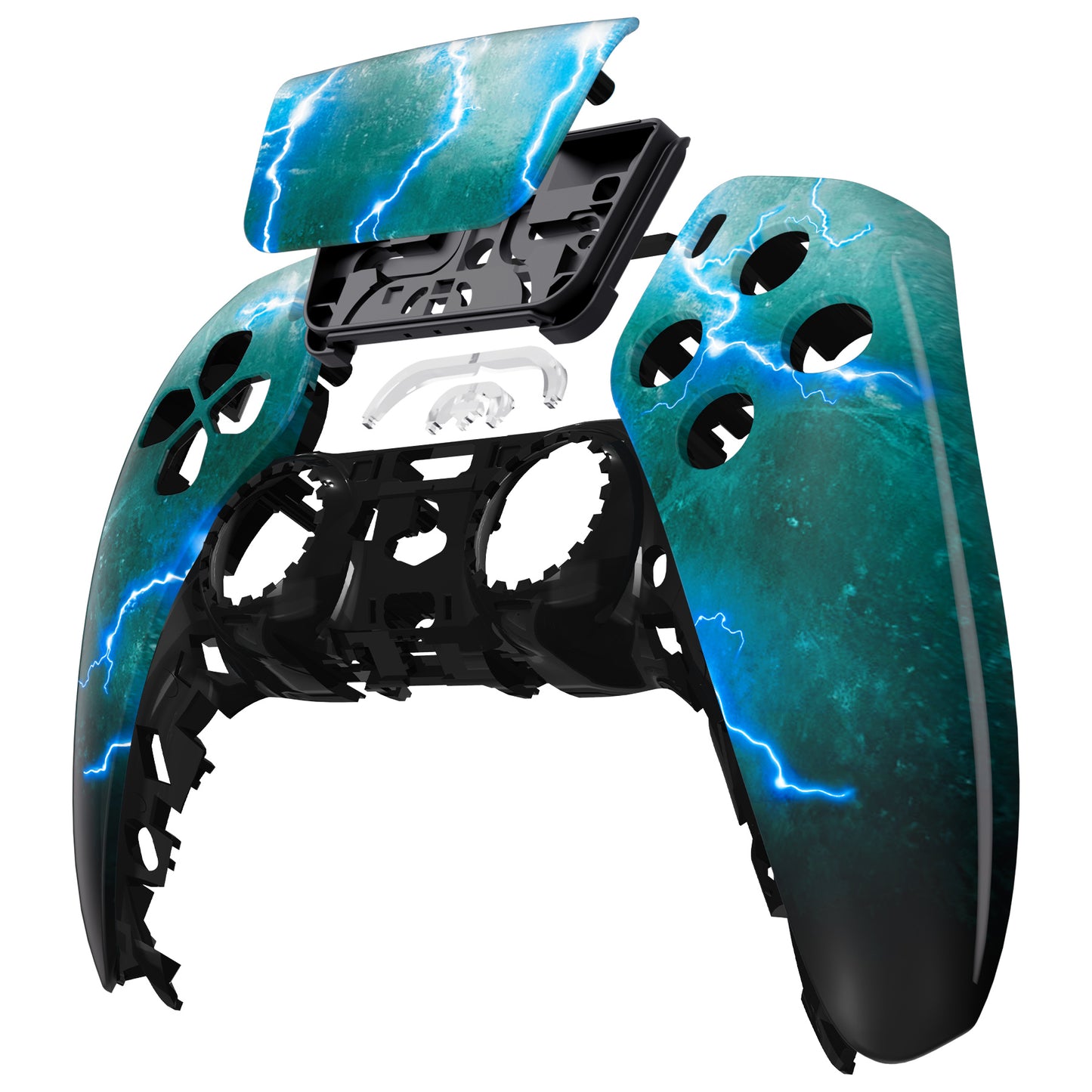 eXtremeRate PS5コントローラーBDM-010/020/030/040/050対応交換対応用フロントハウジングシェル&タッチパッド【稲妻】