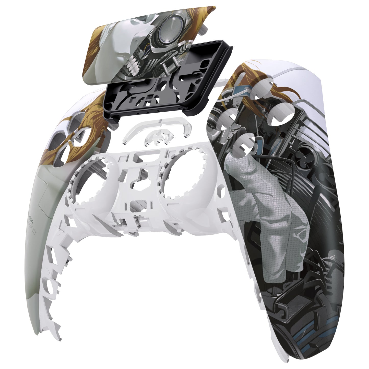 eXtremeRate PS5コントローラーBDM-010/020/030/040/050対応交換対応用フロントハウジングシェル&タッチパッド【マンバアサシンボットIII】