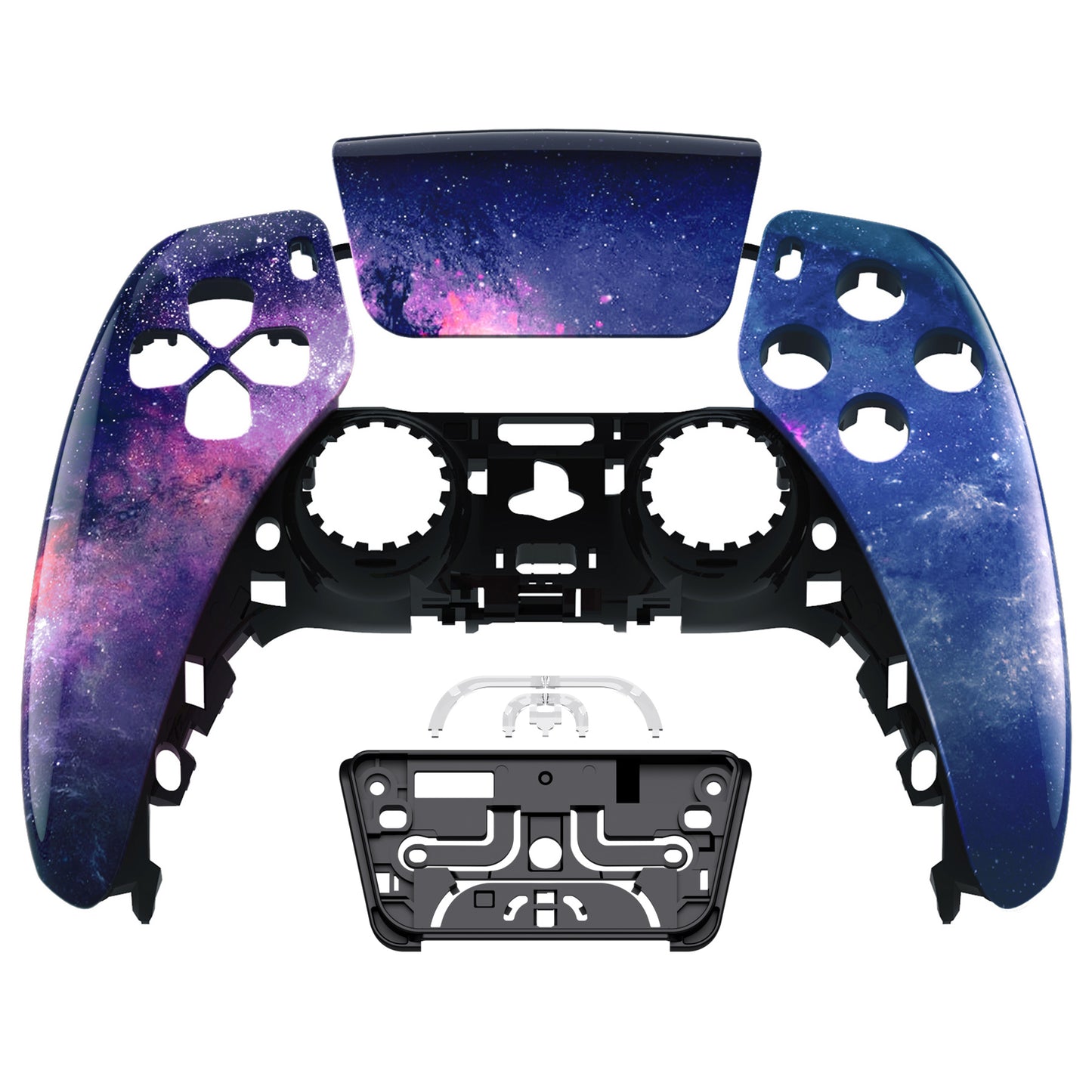 eXtremeRate PS5コントローラーBDM-010/020/030/040/050対応交換対応用フロントハウジングシェル&タッチパッド【パープル銀河】