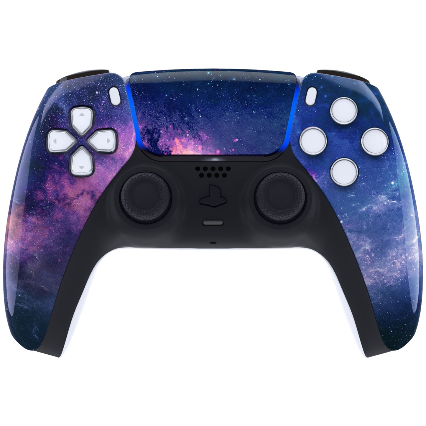 eXtremeRate PS5コントローラーBDM-010/020/030/040/050対応交換対応用フロントハウジングシェル&タッチパッド【パープル銀河】