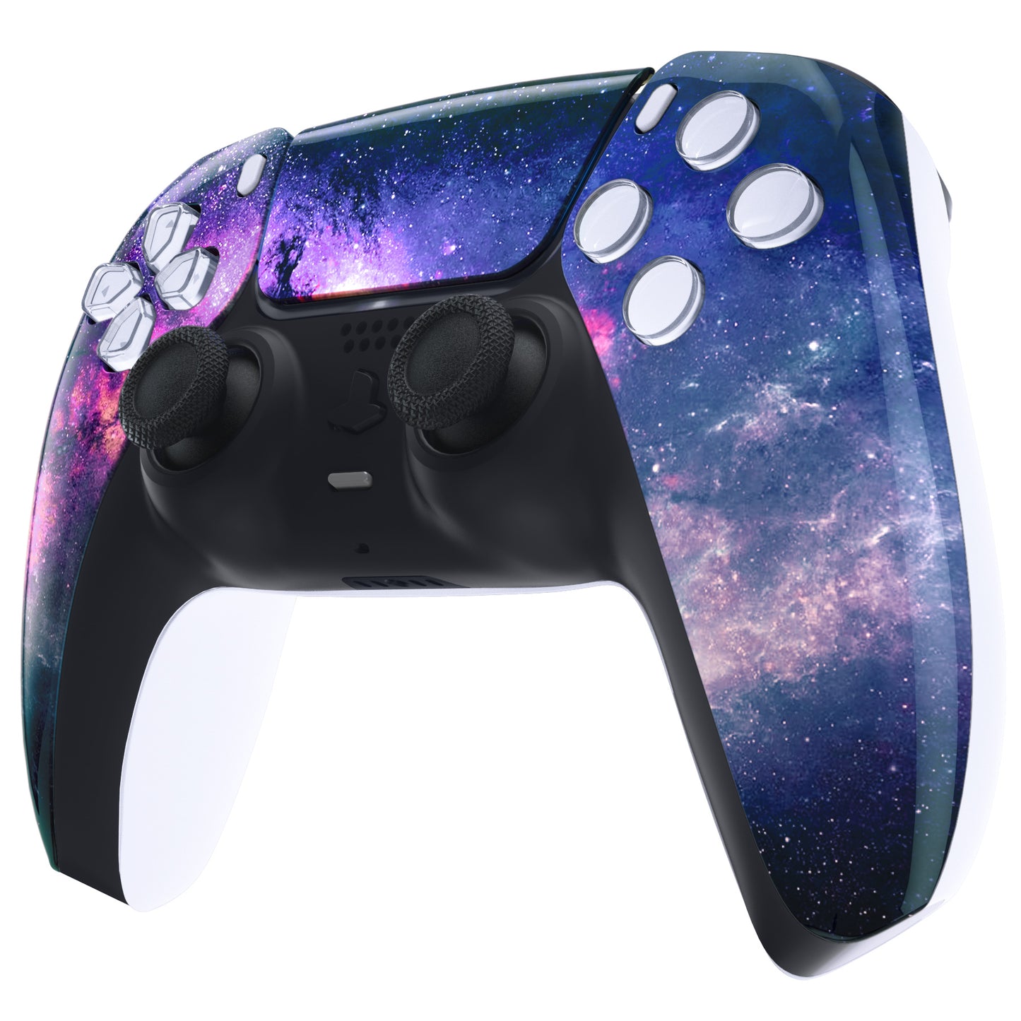 eXtremeRate PS5コントローラーBDM-010/020/030/040/050対応交換対応用フロントハウジングシェル&タッチパッド【パープル銀河】