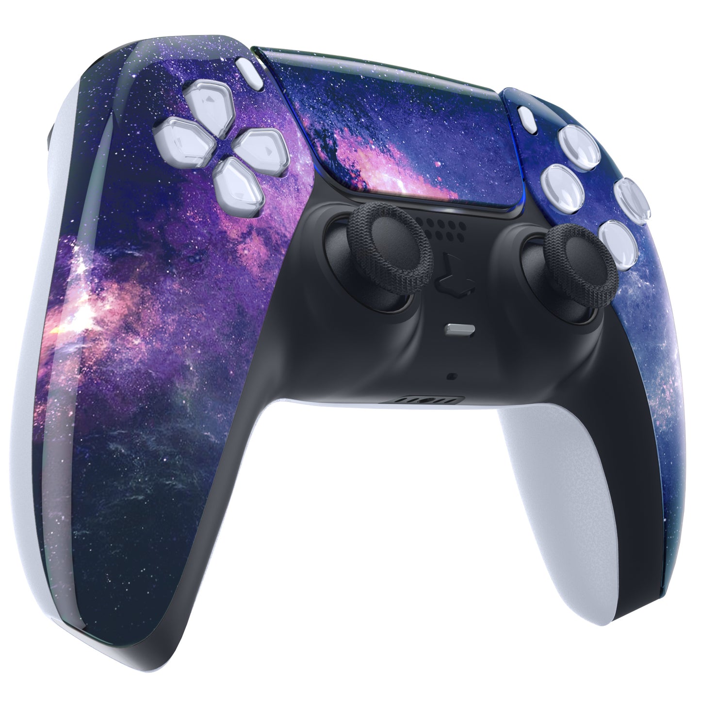 eXtremeRate PS5コントローラーBDM-010/020/030/040/050対応交換対応用フロントハウジングシェル&タッチパッド【パープル銀河】