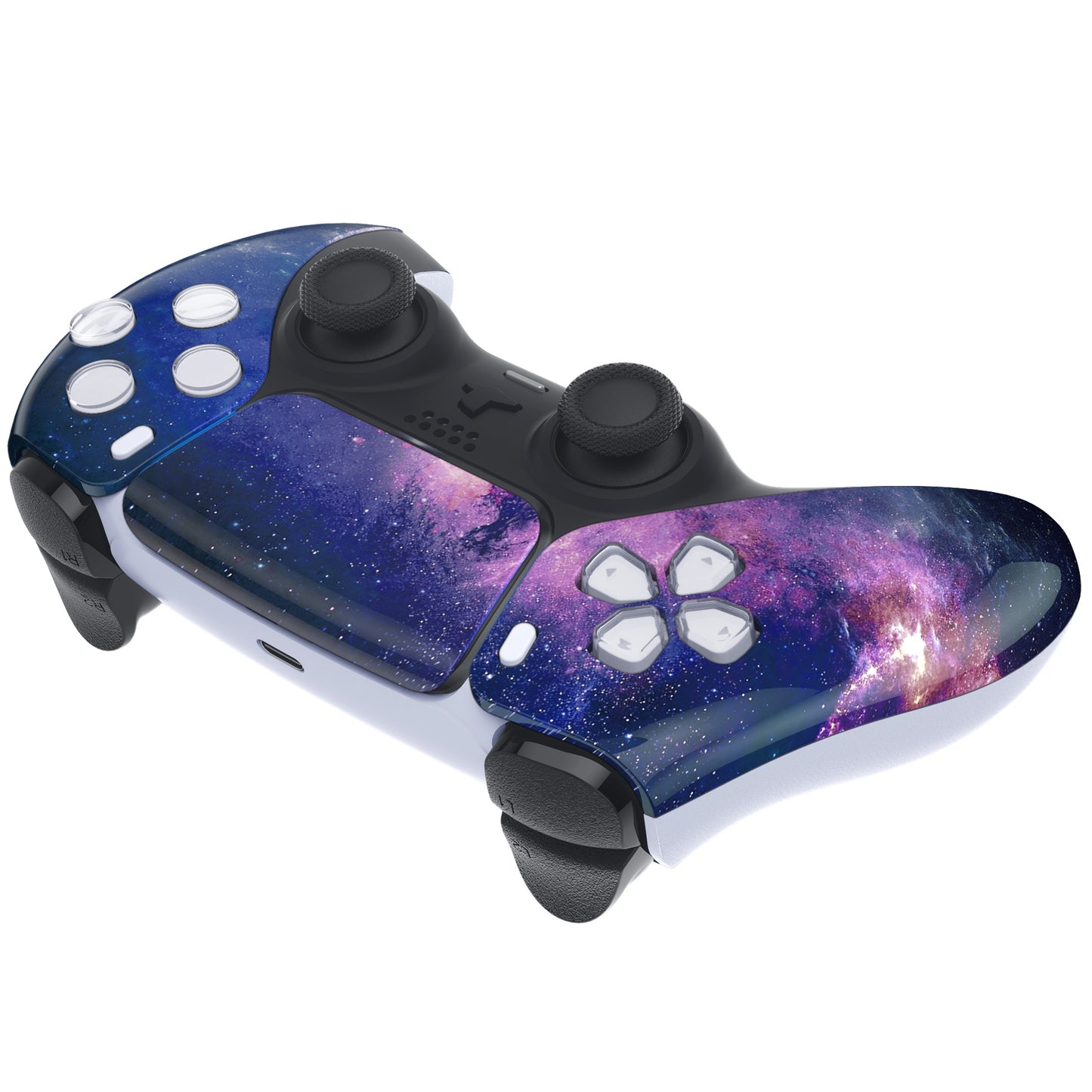 eXtremeRate PS5コントローラーBDM-010/020/030/040/050対応交換対応用フロントハウジングシェル&タッチパッド【パープル銀河】