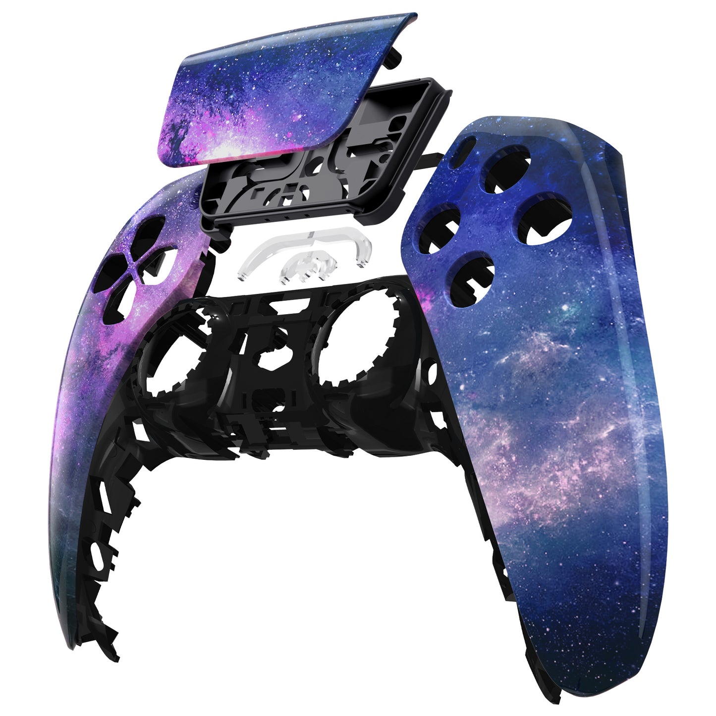 eXtremeRate PS5コントローラーBDM-010/020/030/040/050対応交換対応用フロントハウジングシェル&タッチパッド【パープル銀河】