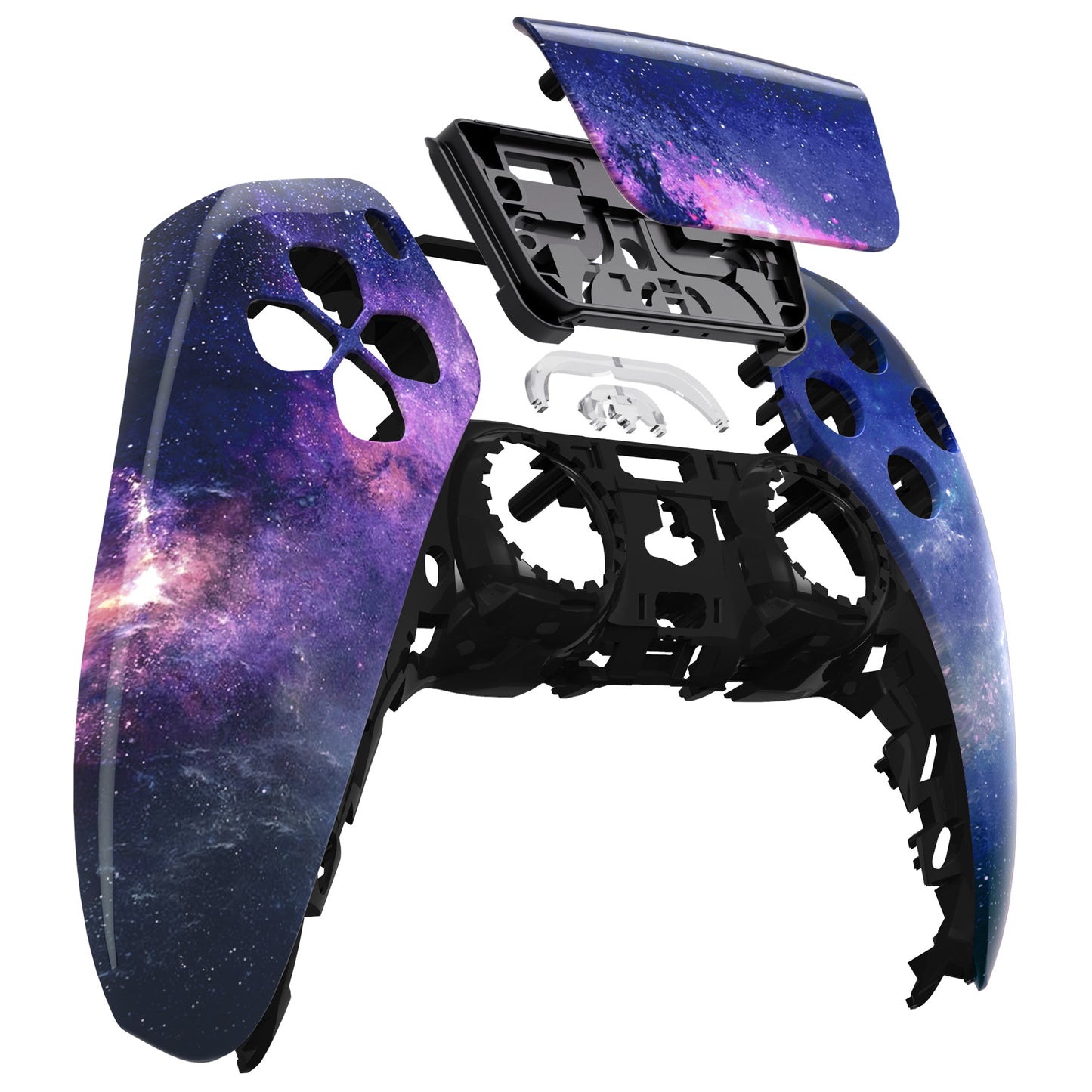 eXtremeRate PS5コントローラーBDM-010/020/030/040/050対応交換対応用フロントハウジングシェル&タッチパッド【パープル銀河】