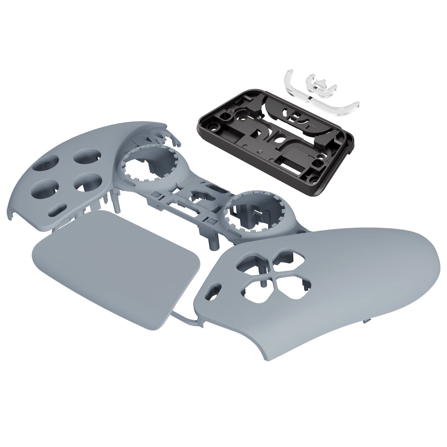 eXtremeRate PS5コントローラーBDM-010/020/030/040/050対応交換対応用フロントハウジングシェル&タッチパッド【ニューホープグレイ】